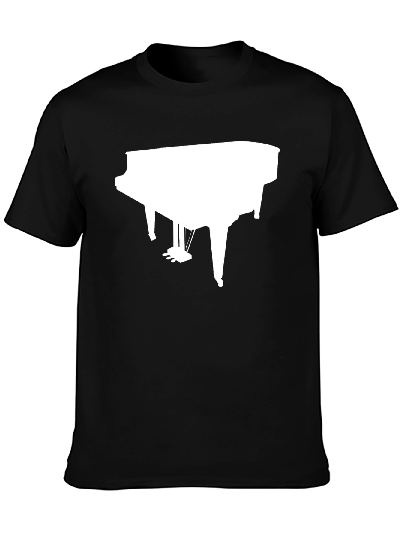 Piano Graphic Tee - Black Cotton Music T-Shirt