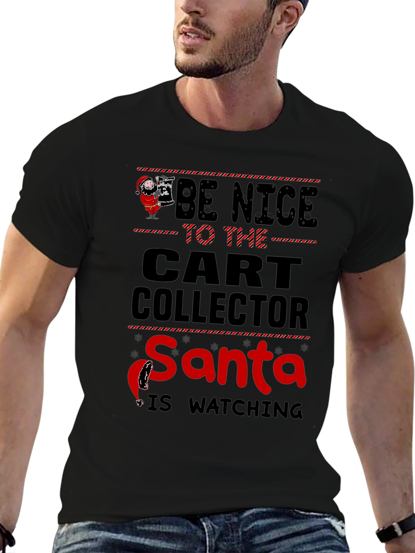 Be Nice to Cart Collector Santa T-Shirt