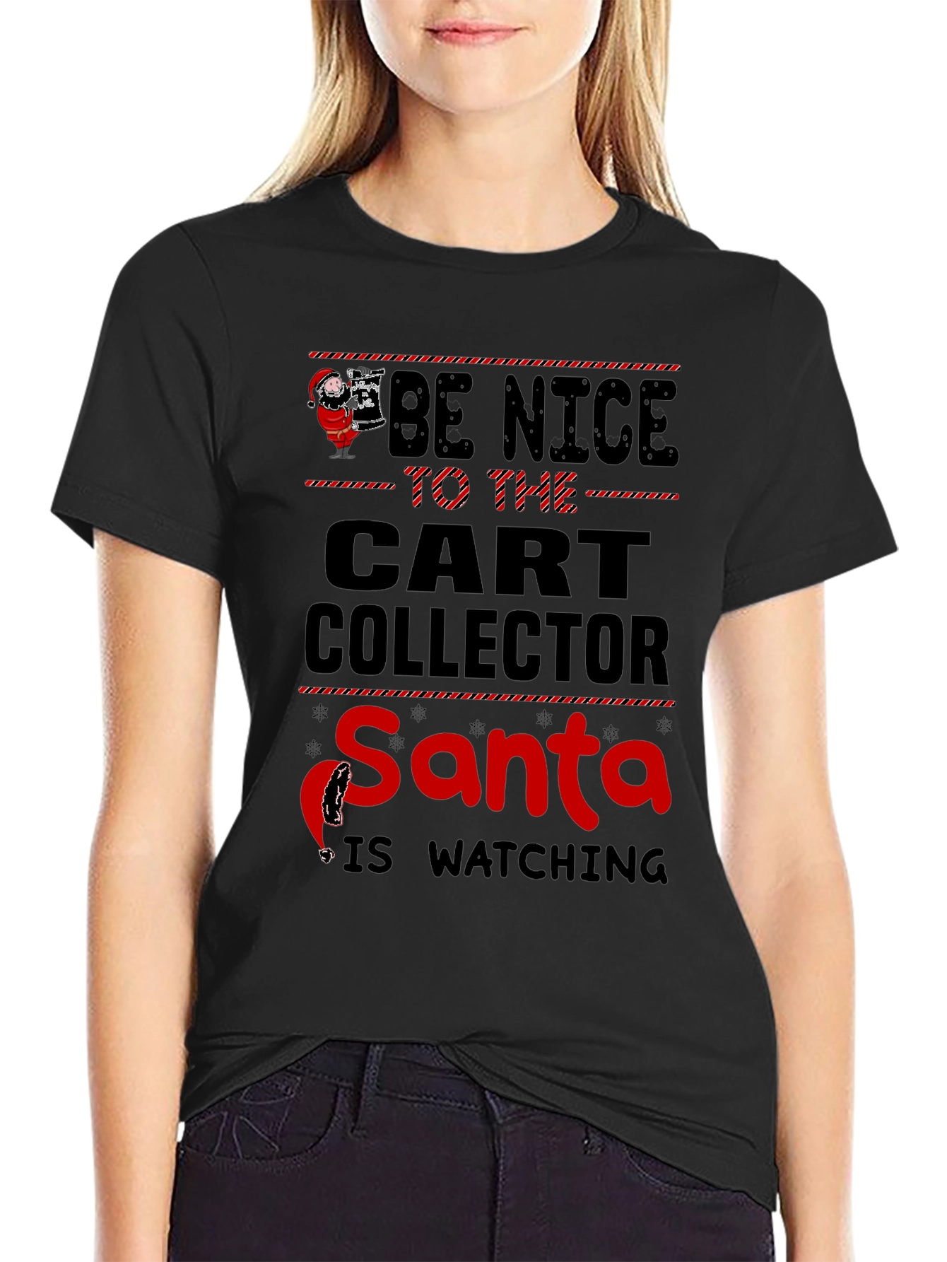 Be Nice to Cart Collector Santa T-Shirt