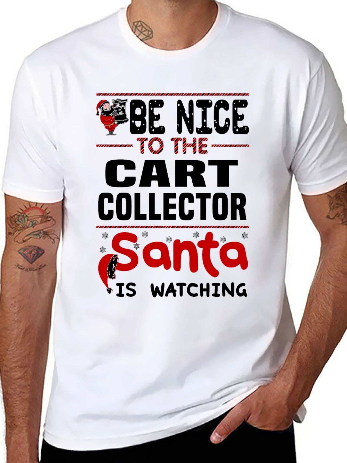 Be Nice to Cart Collector Santa T-Shirt