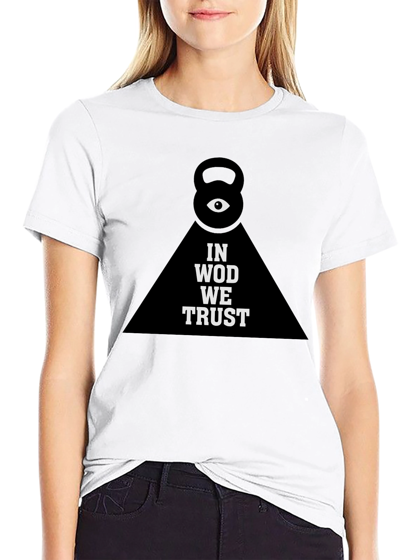 In WOD We Trust Black T-Shirt Kettlebell Gym Tee