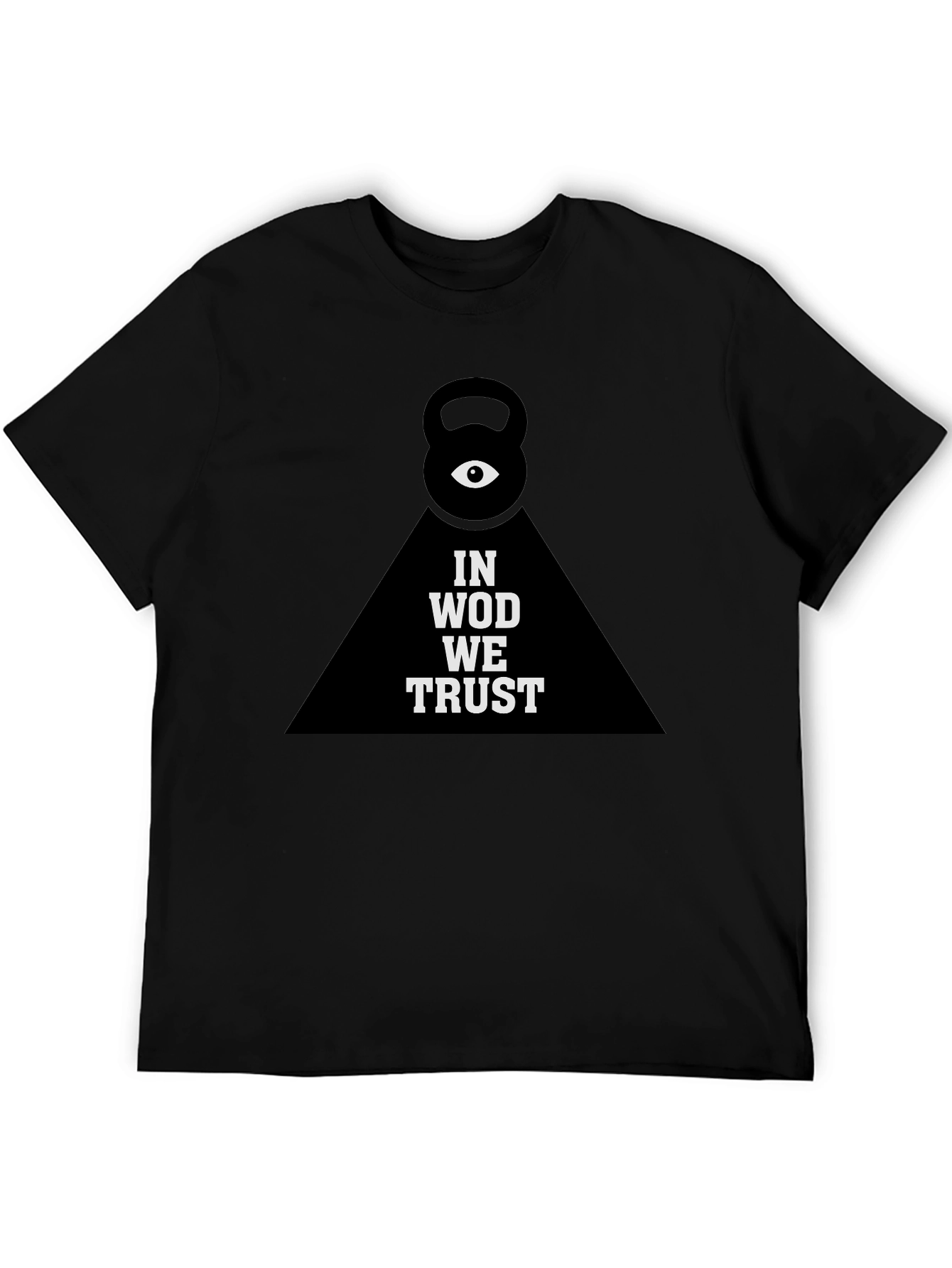 In WOD We Trust Black T-Shirt Kettlebell Gym Tee