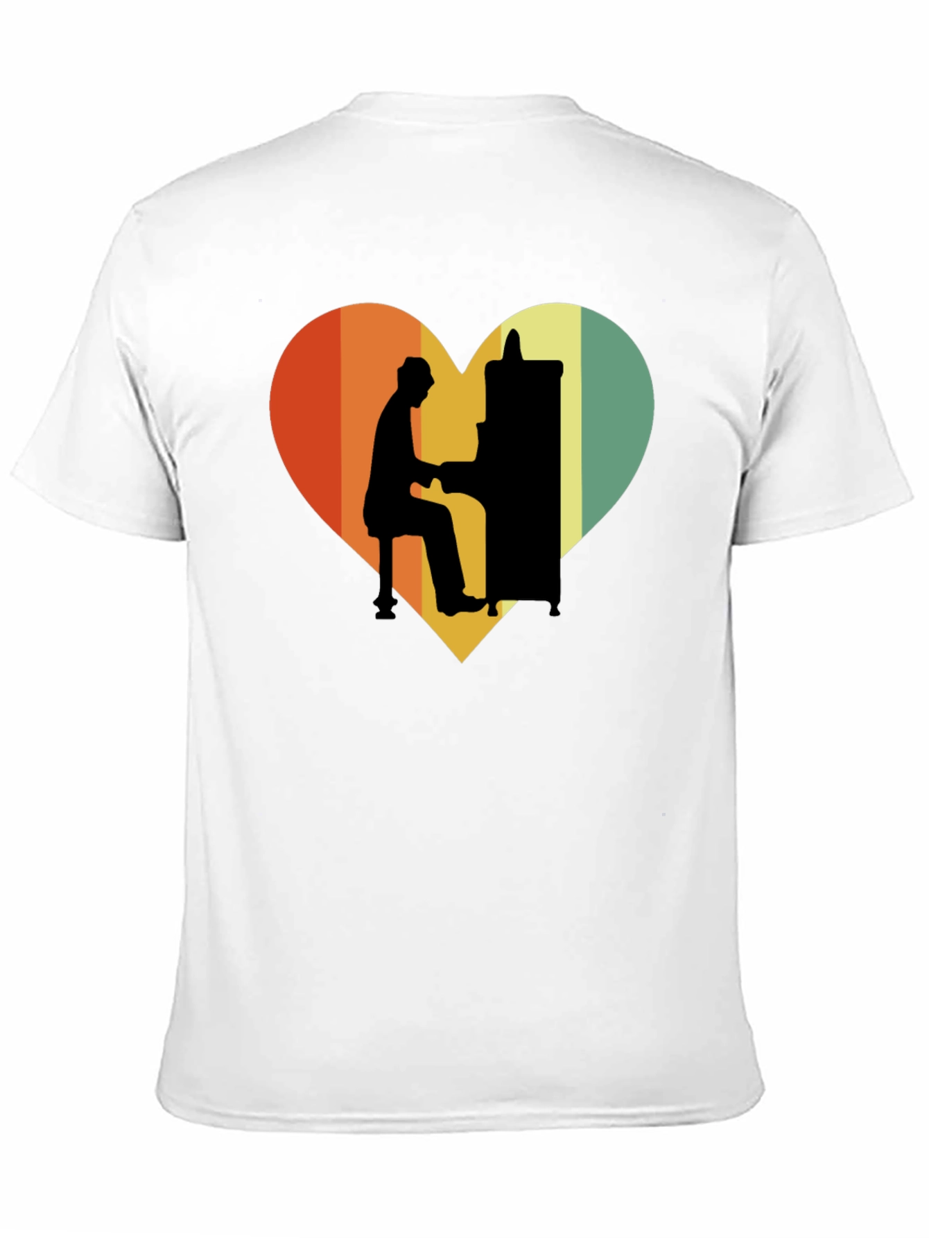 Retro Heart Piano Player Graphic T-Shirt