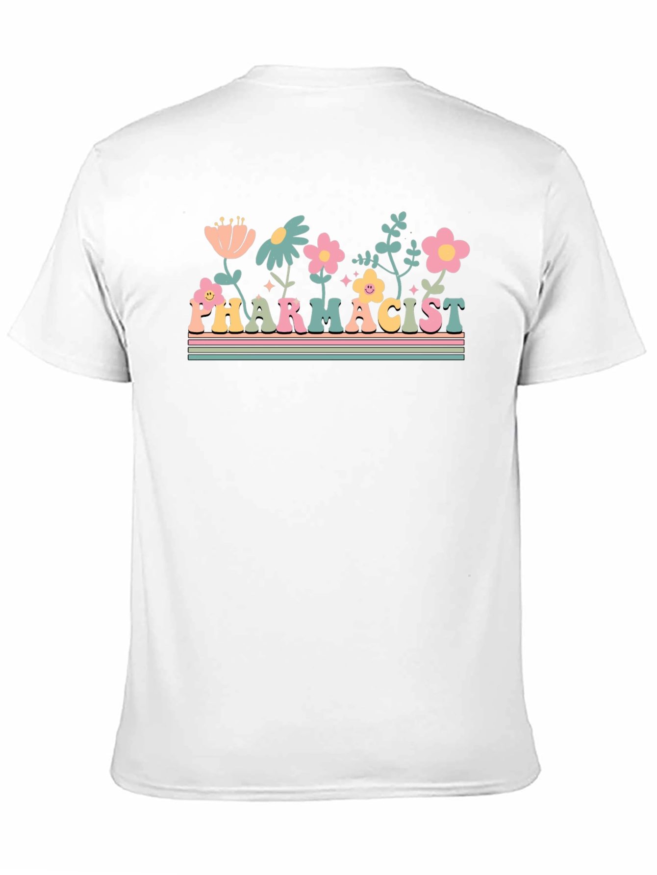 Floral Pharmacist Graphic Tee - Unisex Black T-Shirt