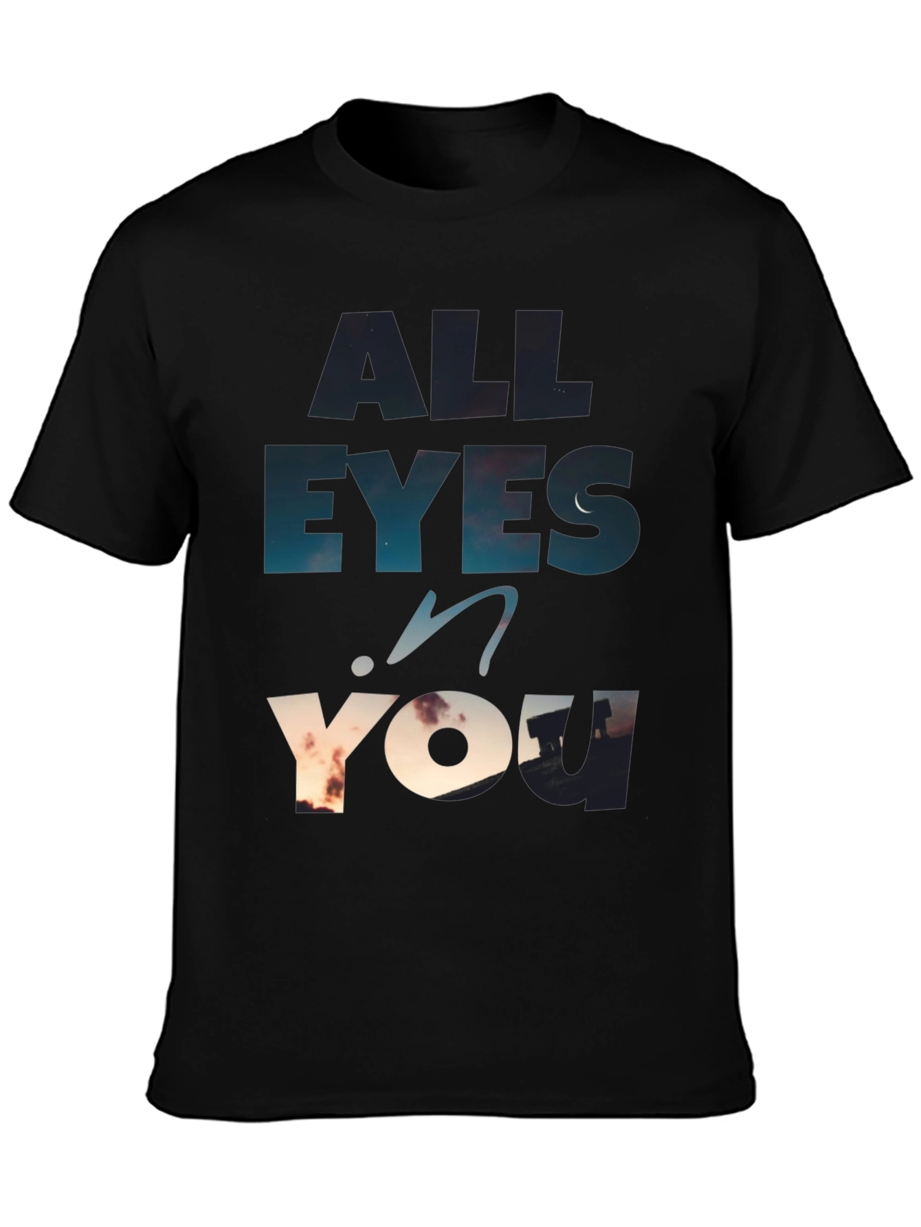 All Eyes On You Graphic Tee - Black