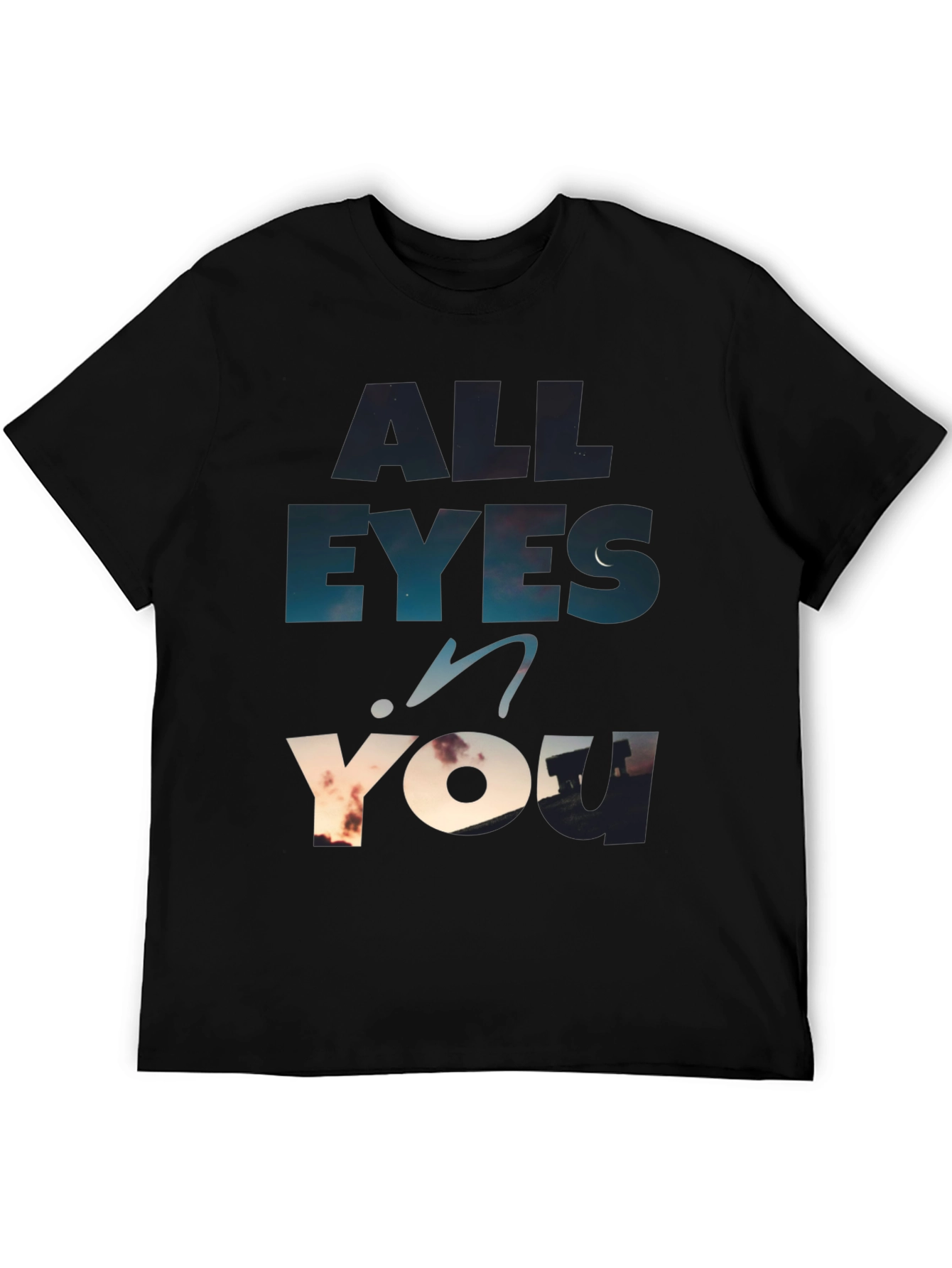 All Eyes On You Graphic Tee - Black