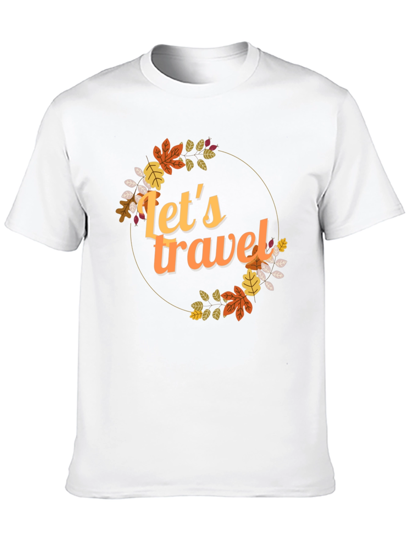 Lets Travel Fall Leaves Graphic Tee - Black