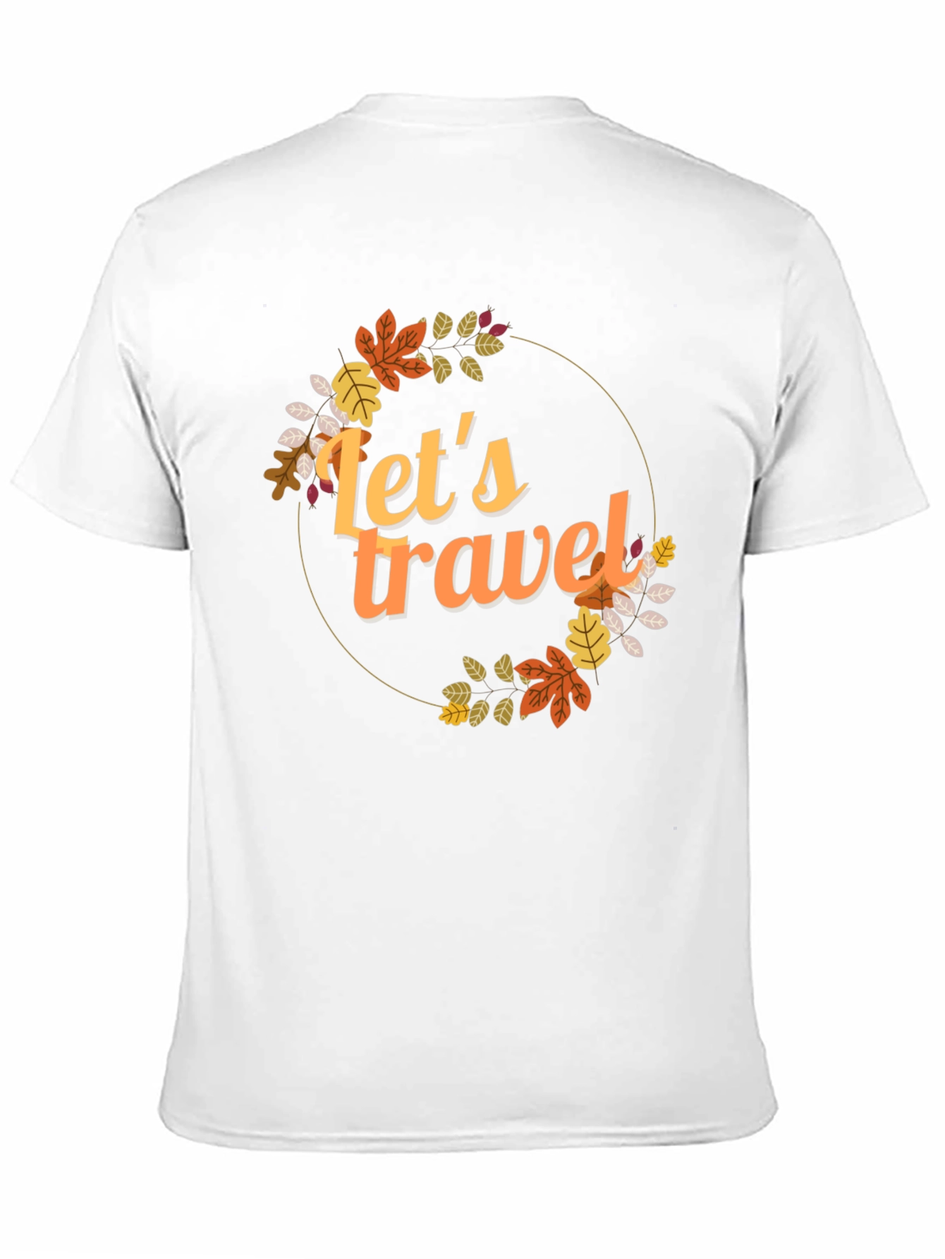 Lets Travel Fall Leaves Graphic Tee - Black