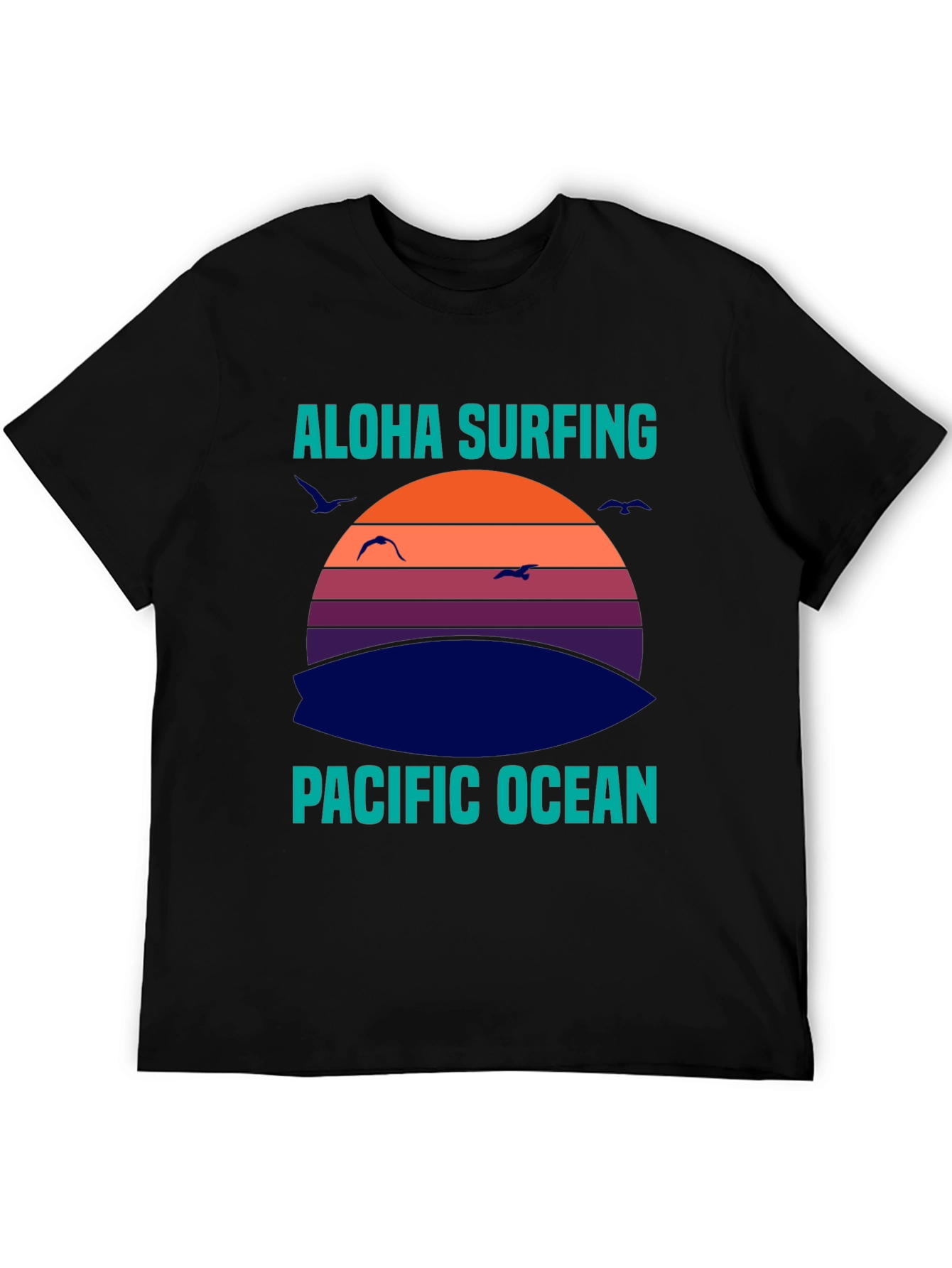 Aloha Surfing Pacific Ocean Graphic T-Shirt