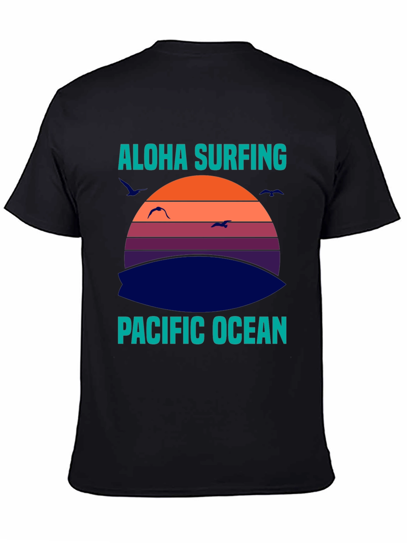 Aloha Surfing Pacific Ocean Graphic T-Shirt