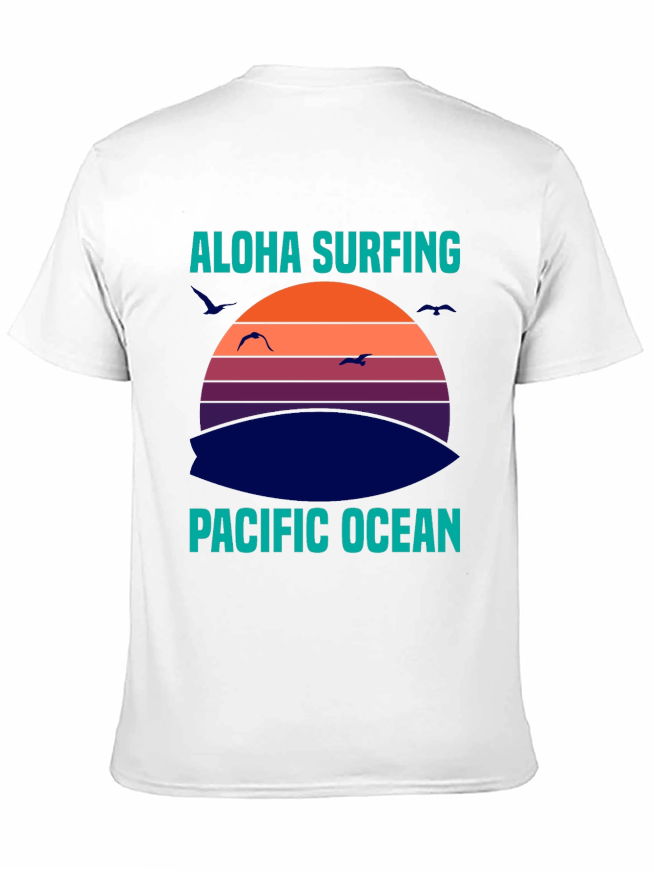 Aloha Surfing Pacific Ocean Graphic T-Shirt
