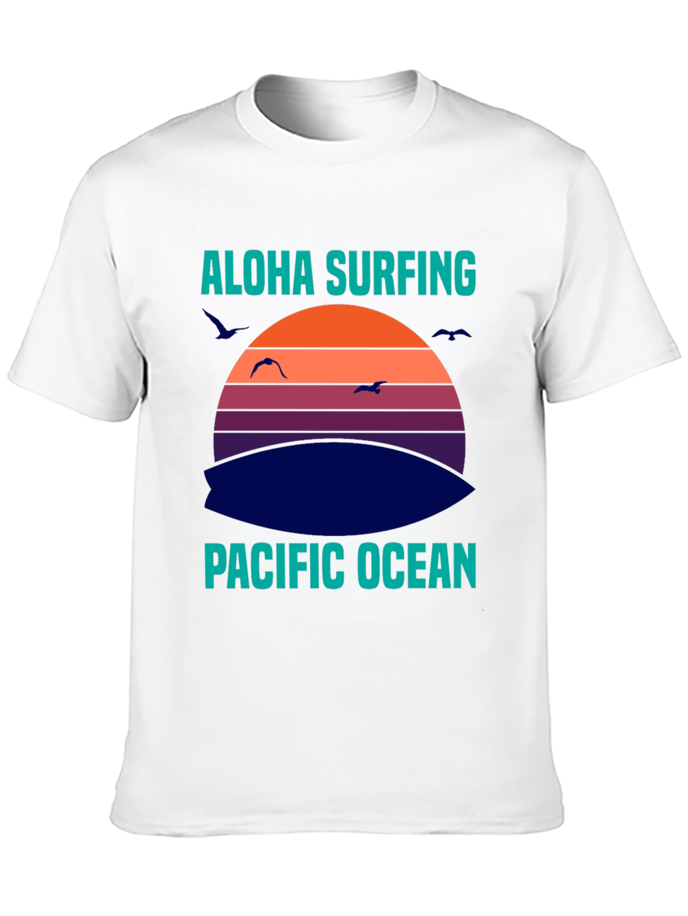 Aloha Surfing Pacific Ocean Graphic T-Shirt