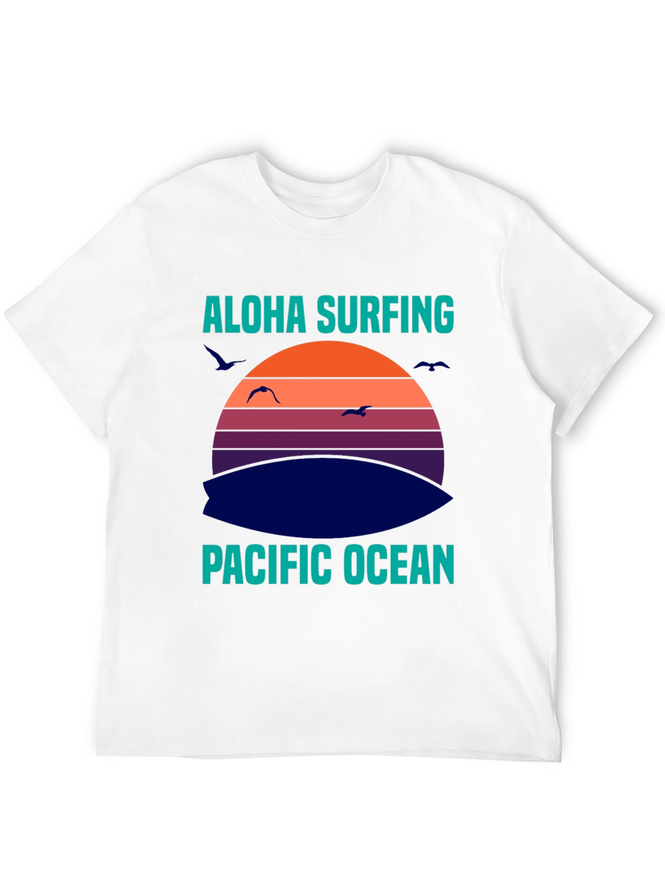 Aloha Surfing Pacific Ocean Graphic T-Shirt