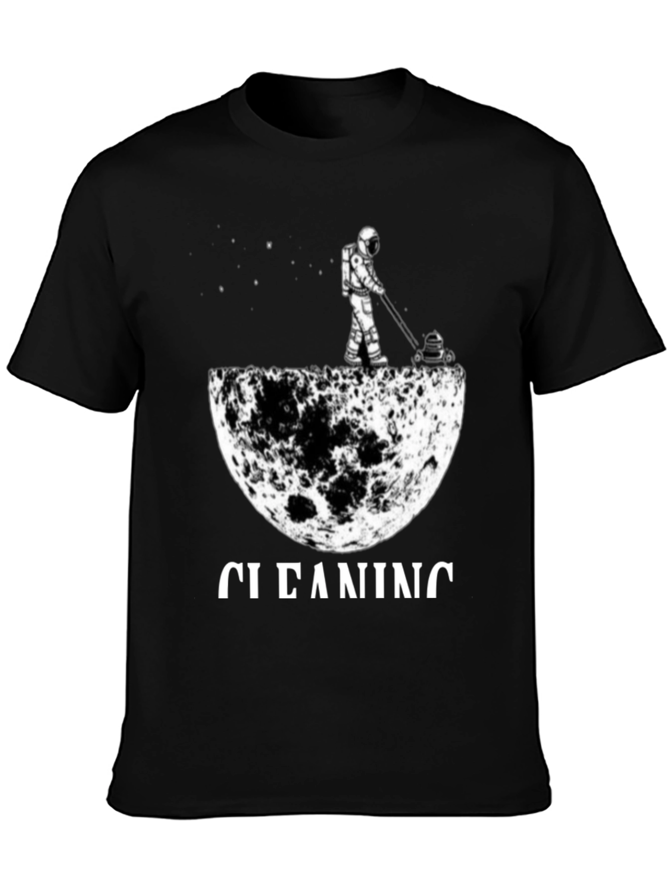 Astronaut Moon Cleaning T-Shirt - Unique Graphic Tee