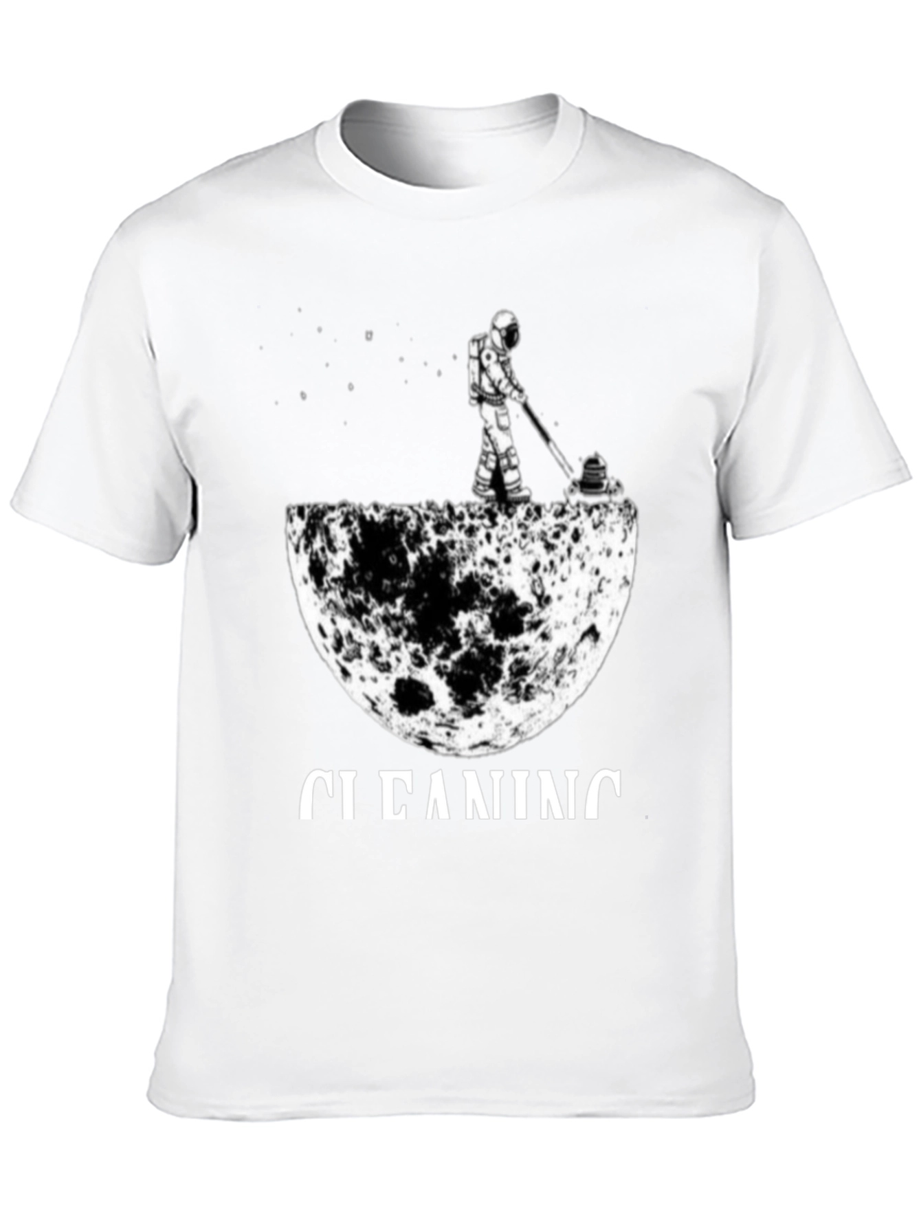 Astronaut Moon Cleaning T-Shirt - Unique Graphic Tee