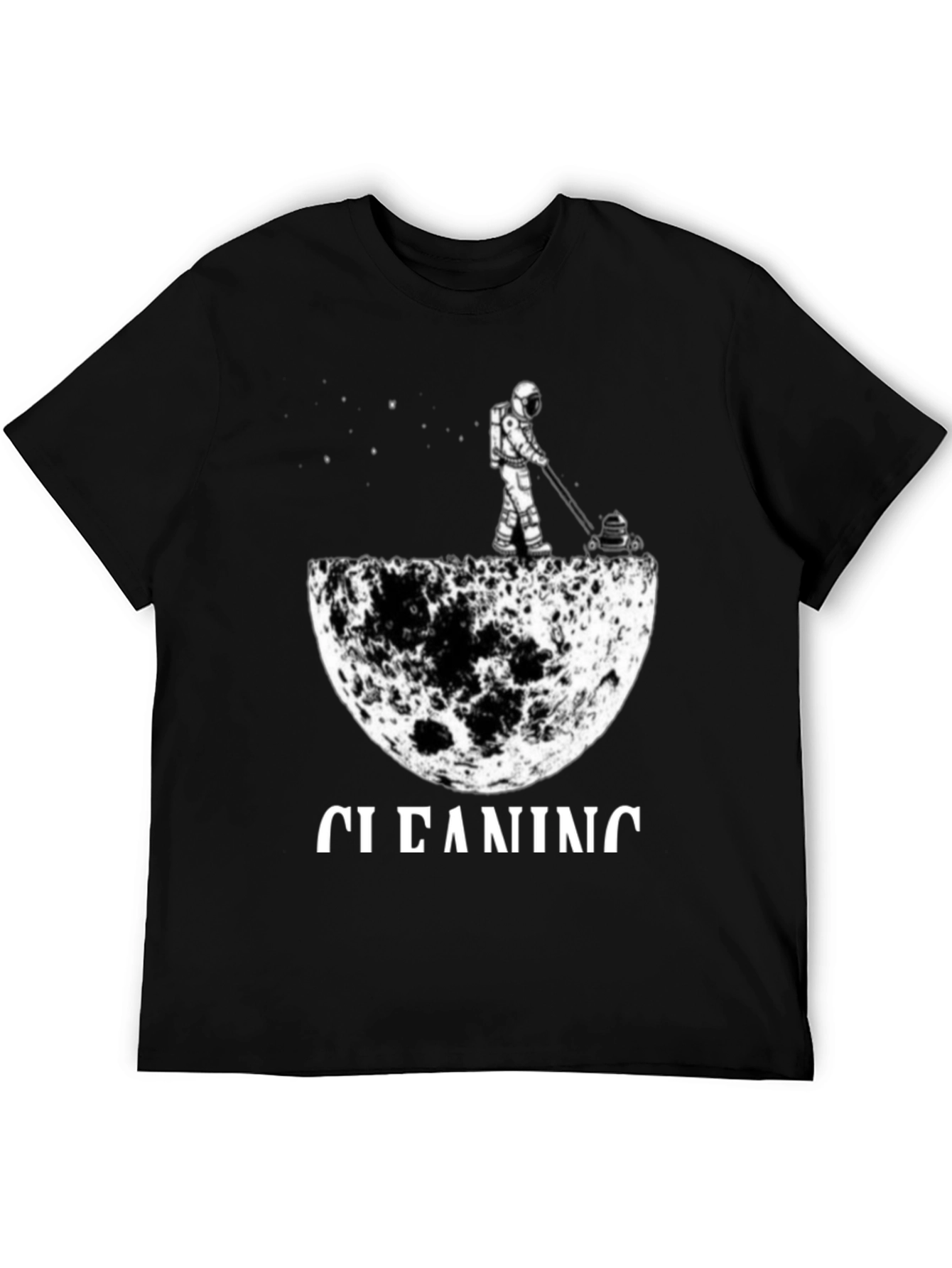 Astronaut Moon Cleaning T-Shirt - Unique Graphic Tee