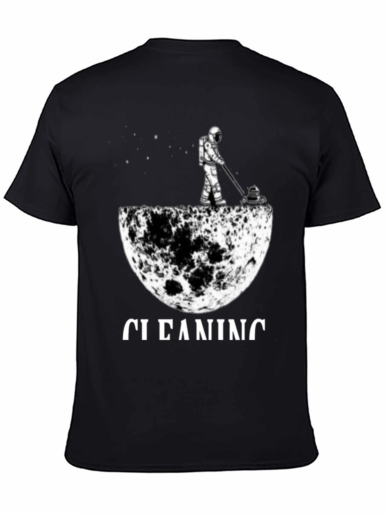 Astronaut Moon Cleaning T-Shirt - Unique Graphic Tee