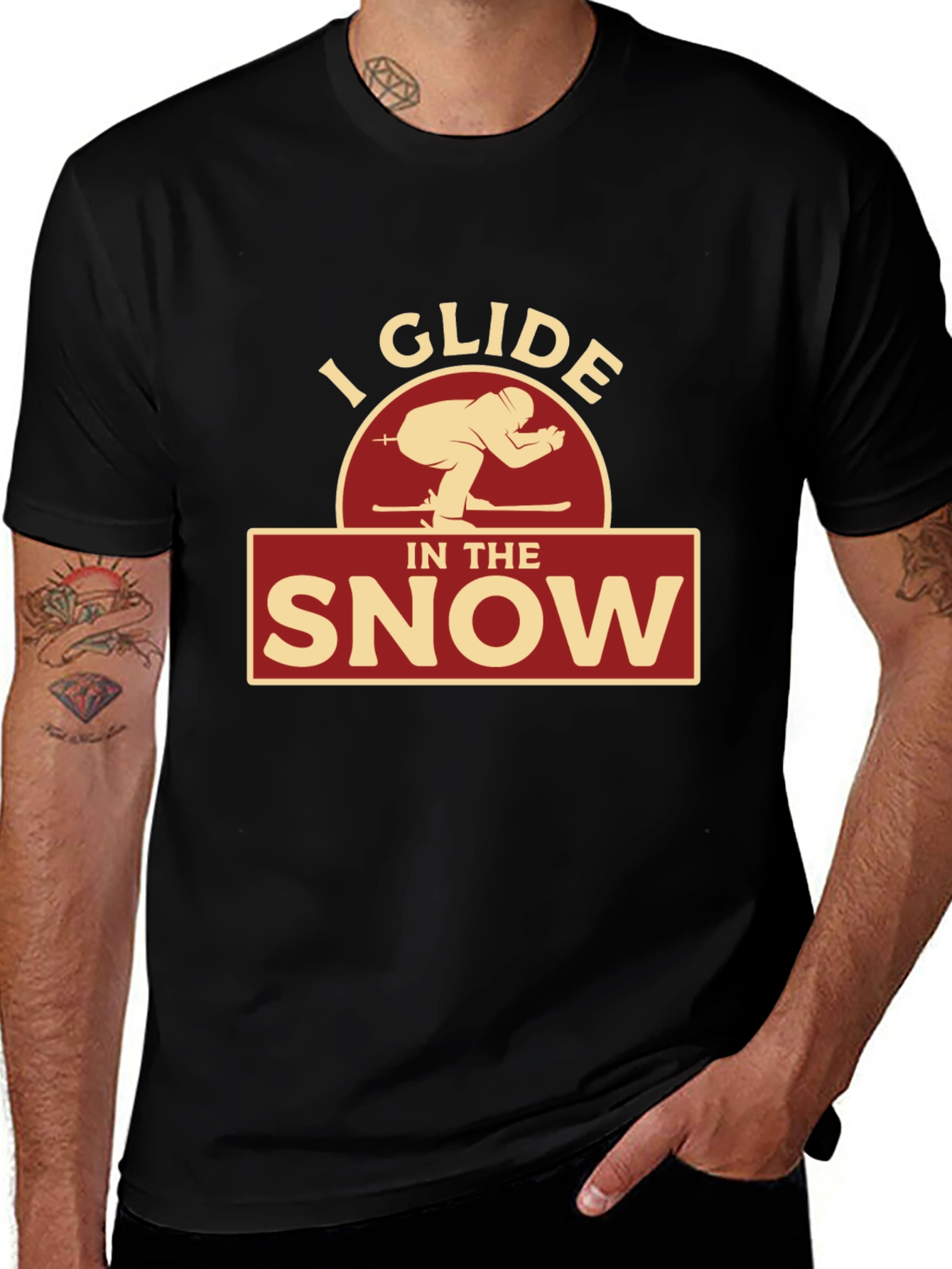 I Glide In The Snow Skiing Graphic T-Shirt