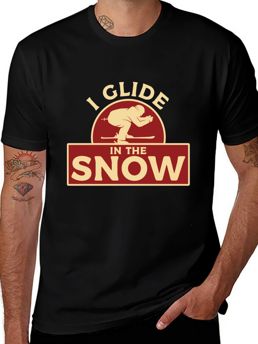 I Glide In The Snow Skiing Graphic T-Shirt