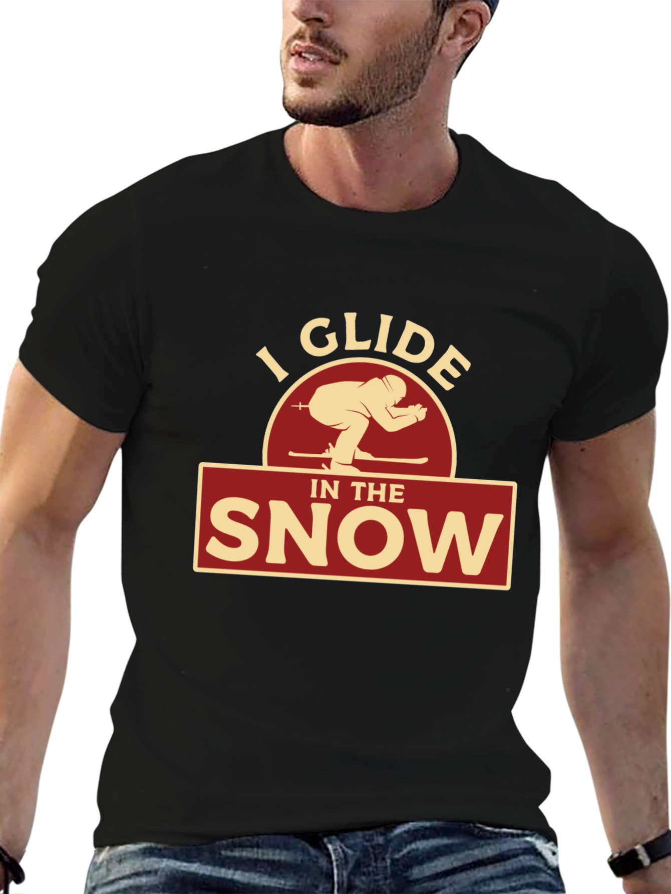 I Glide In The Snow Skiing Graphic T-Shirt