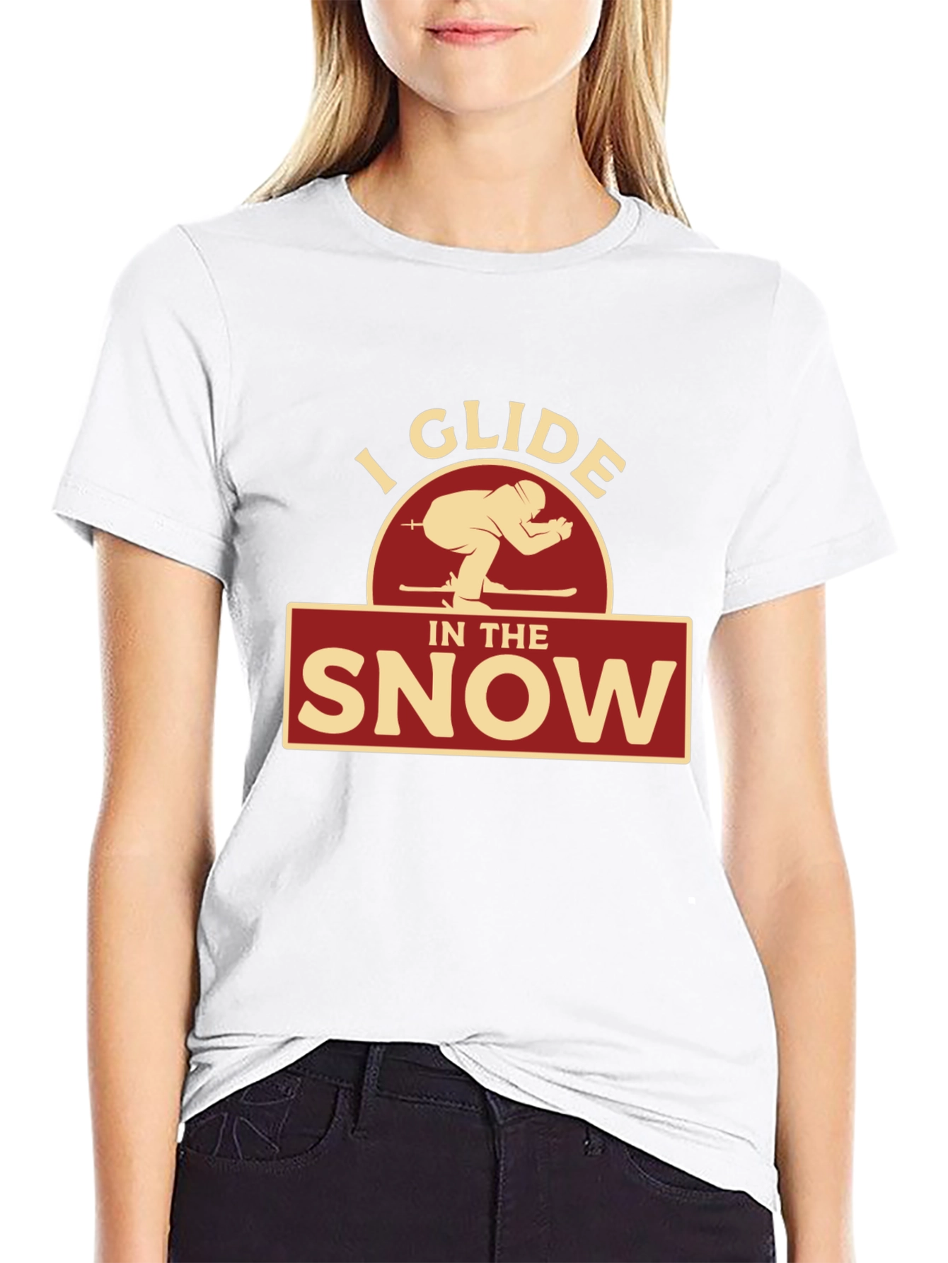 I Glide In The Snow Skiing Graphic T-Shirt