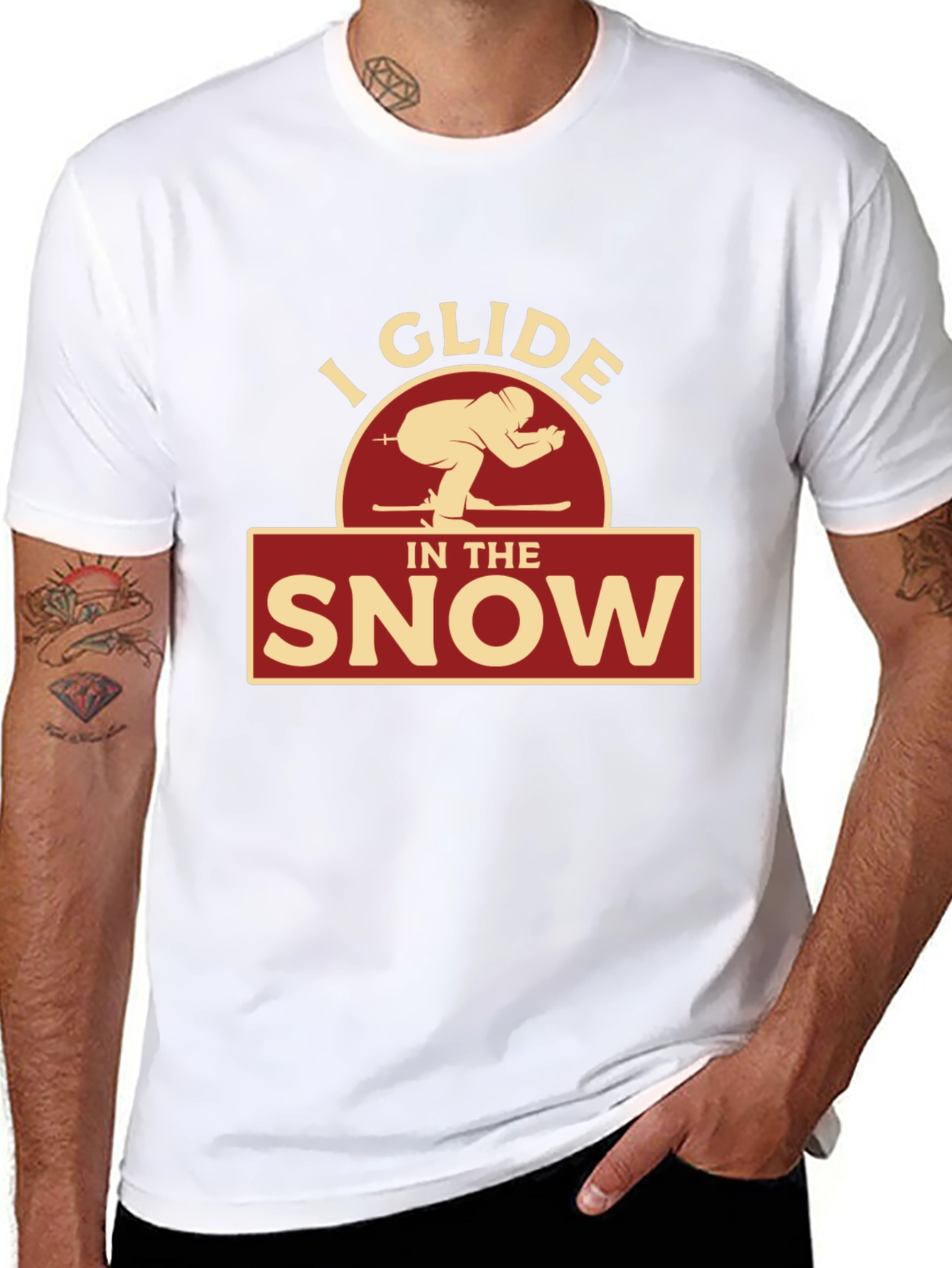 I Glide In The Snow Skiing Graphic T-Shirt