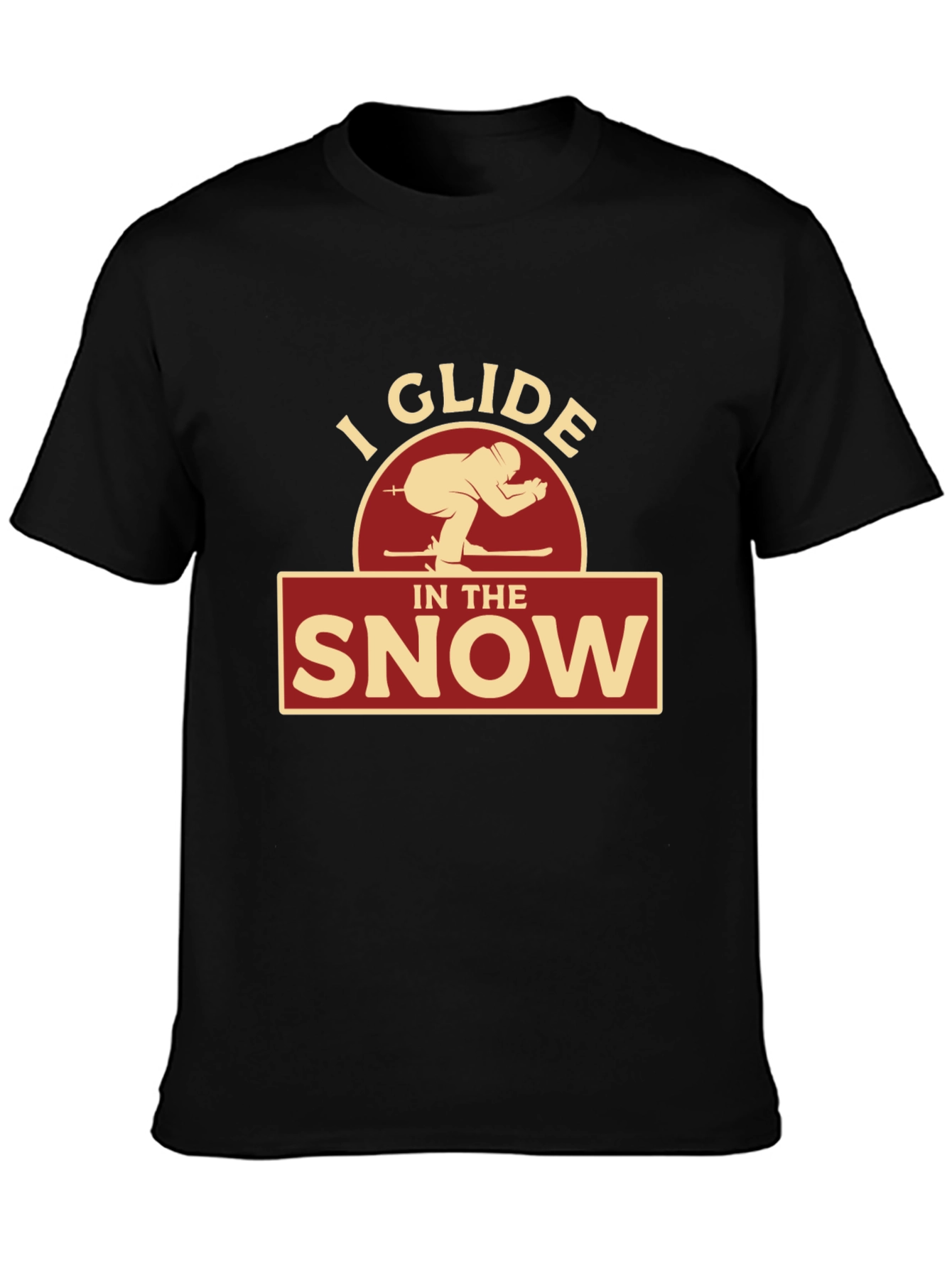 I Glide In The Snow Skiing Graphic T-Shirt
