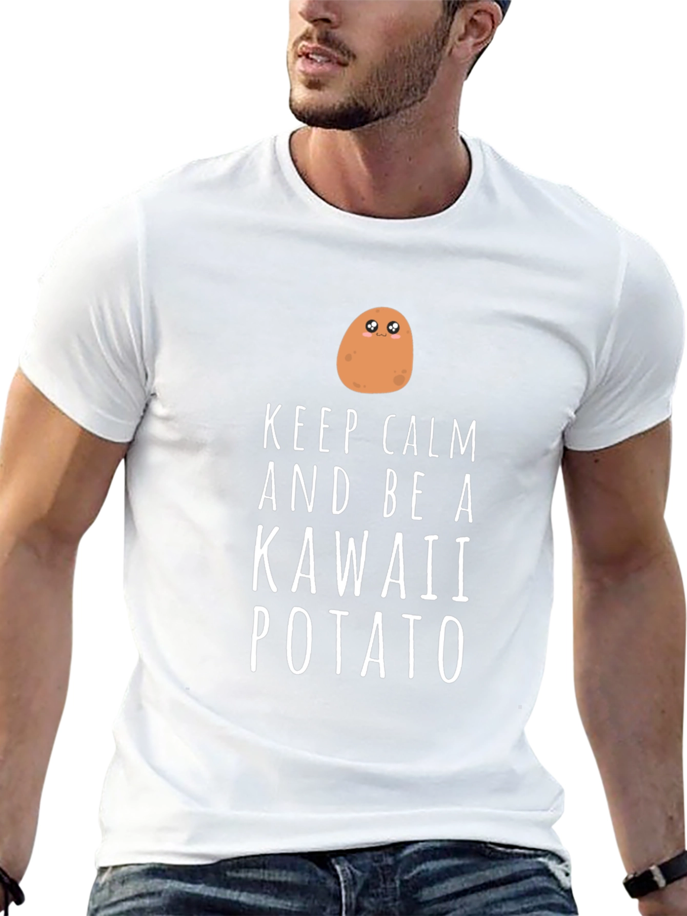 Keep Calm Kawaii Potato T-Shirt - Funny Cute Tee