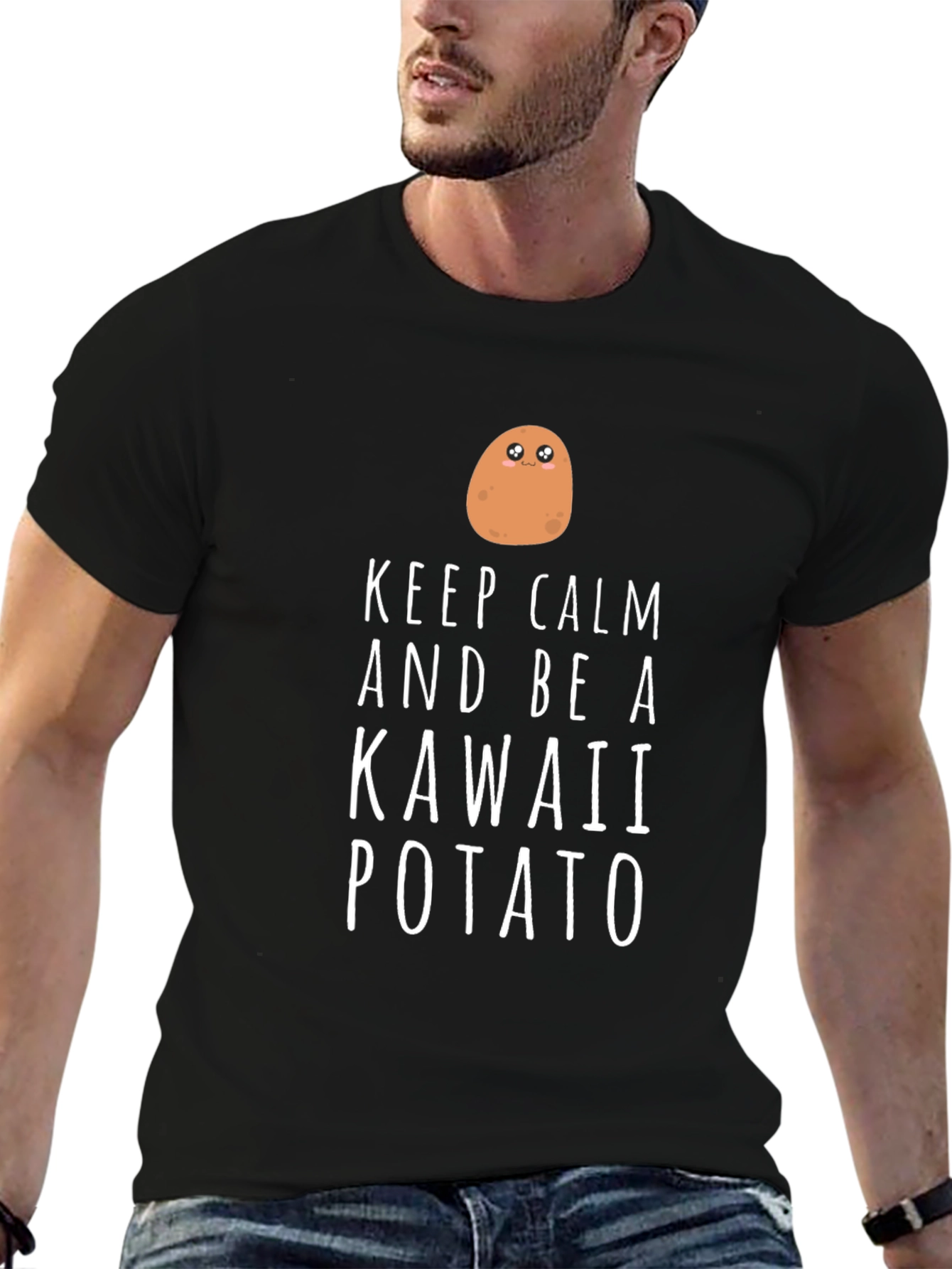 Keep Calm Kawaii Potato T-Shirt - Funny Cute Tee