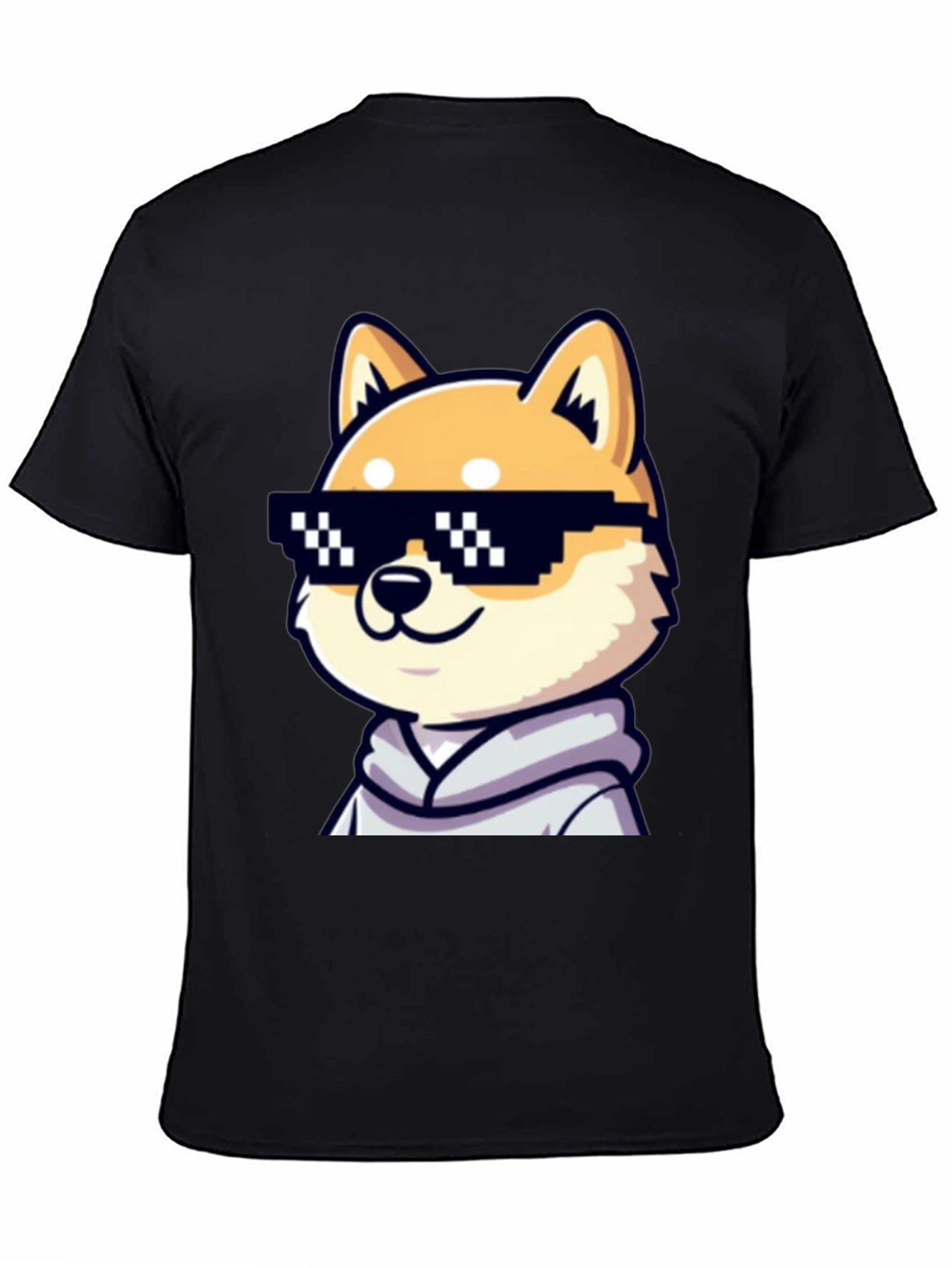 Cool Doge Meme Graphic Tee - Black