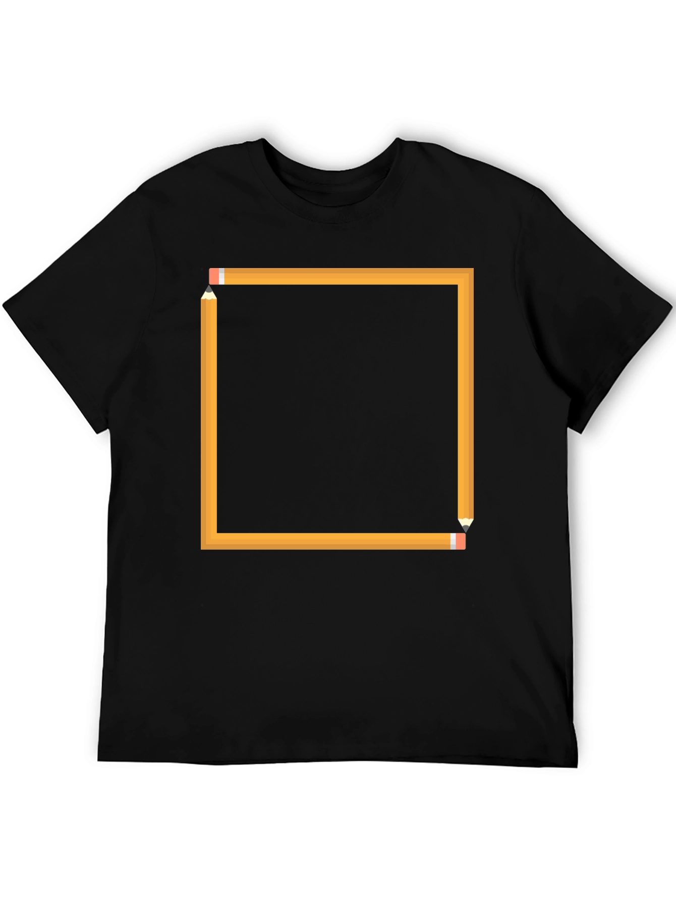 Pencil Square Graphic Black T-Shirt