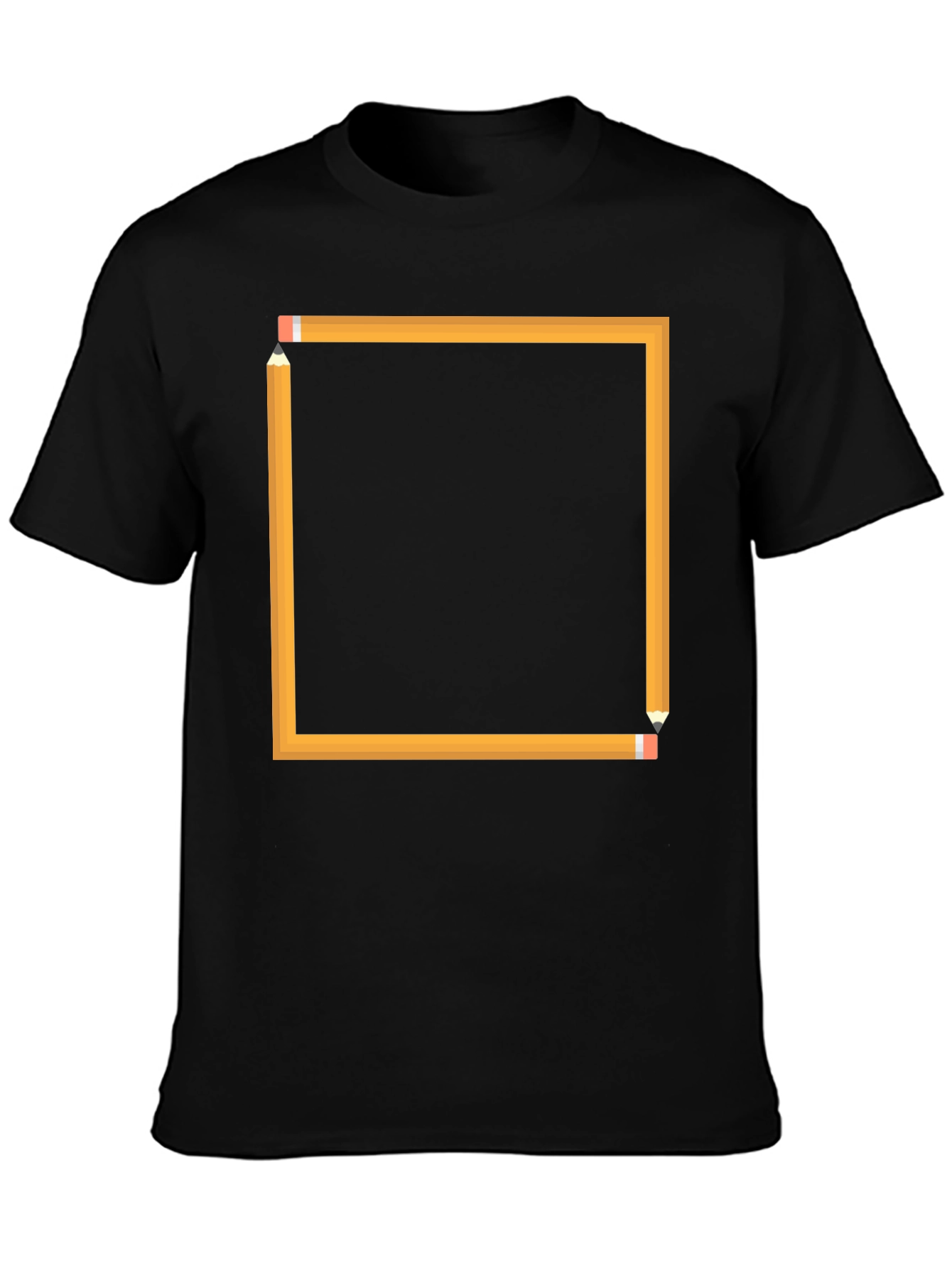 Pencil Square Graphic Black T-Shirt