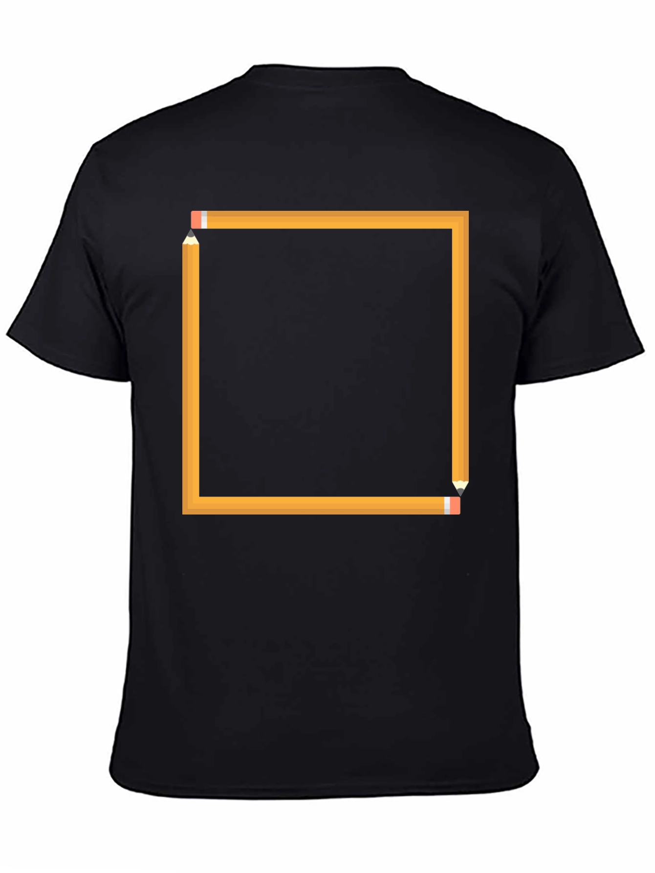 Pencil Square Graphic Black T-Shirt