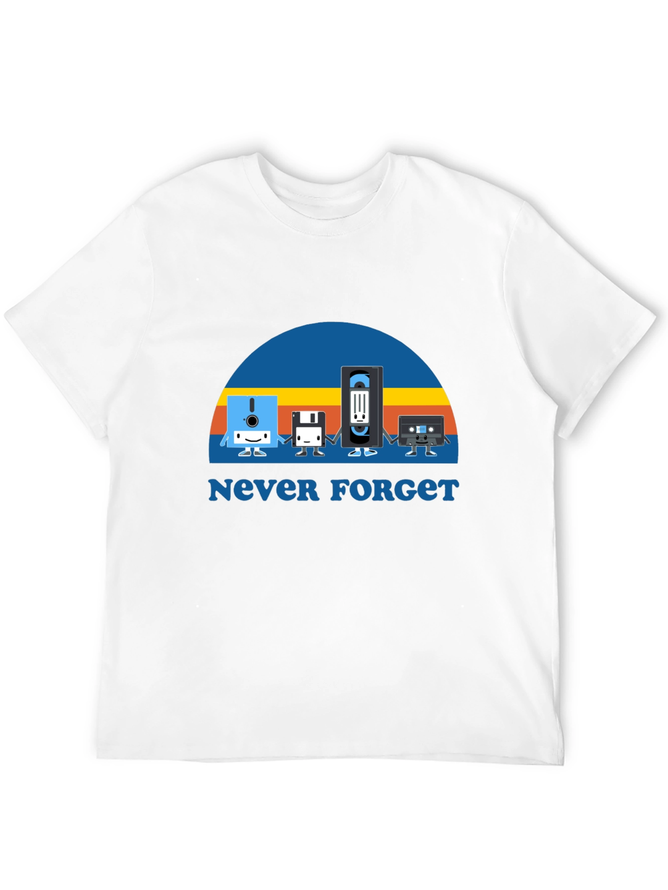 Never Forget Retro Tech Black T-Shirt