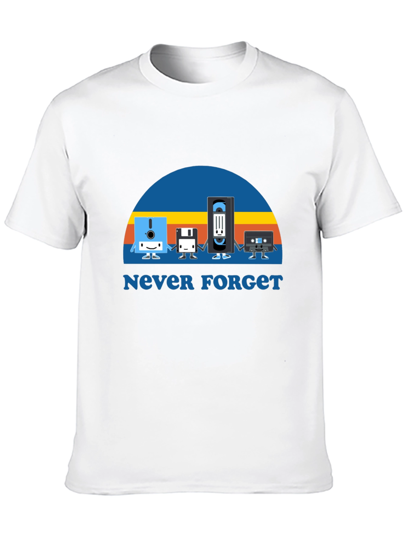 Never Forget Retro Tech Black T-Shirt