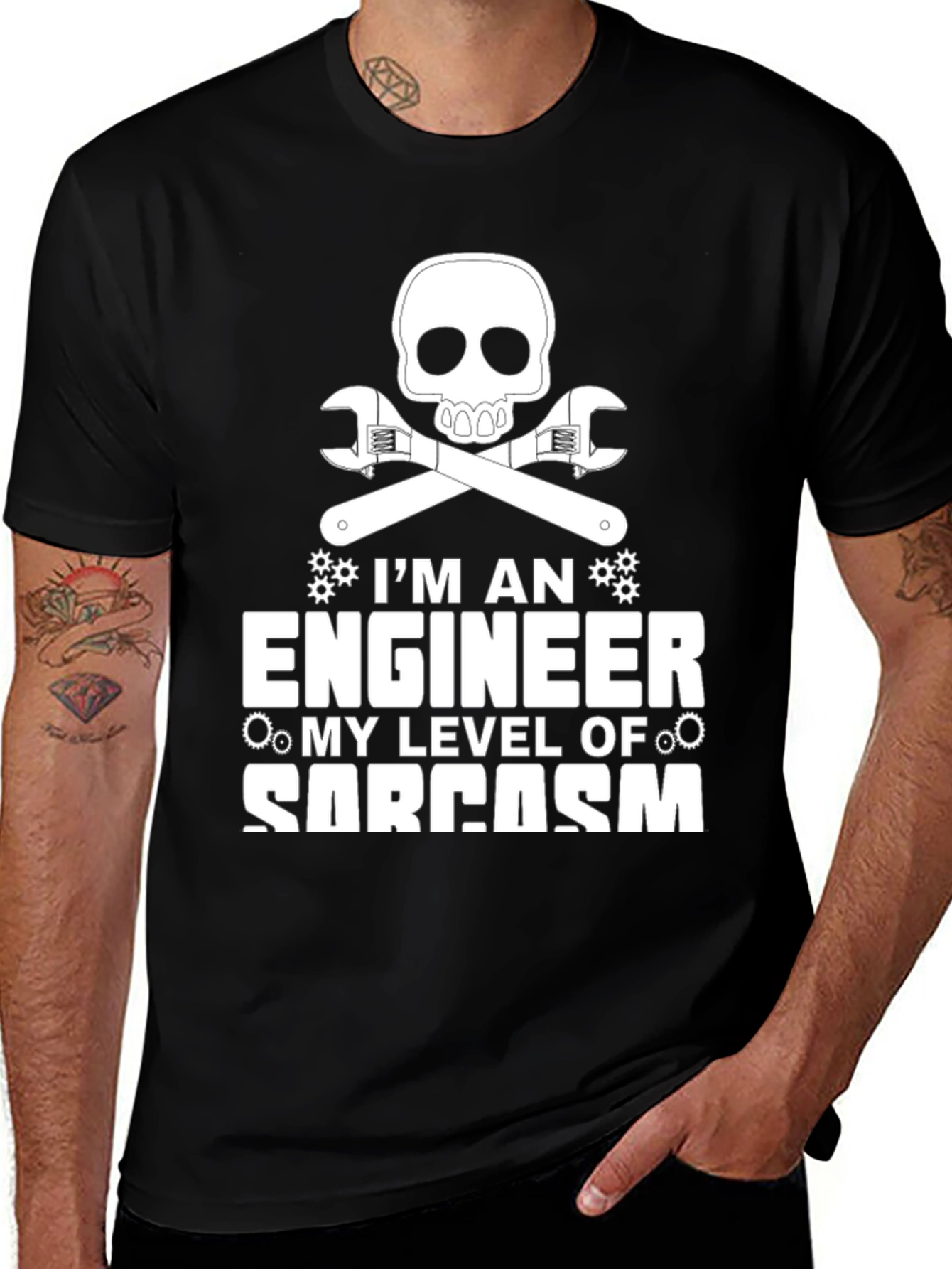 Engineer Sarcasm T-Shirt - Skull & Wrenches Graphic