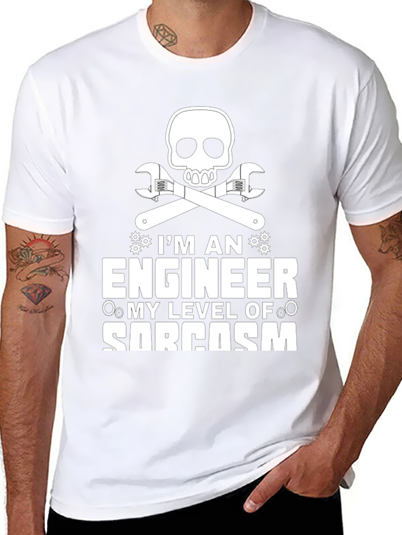 Engineer Sarcasm T-Shirt - Skull & Wrenches Graphic