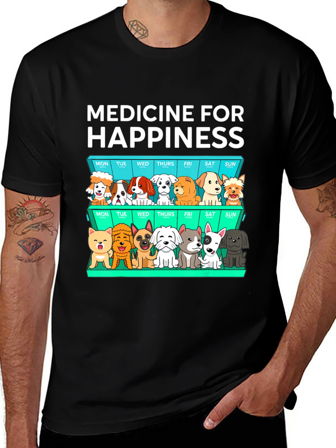 Medicine for Happiness Dog Lover T-Shirt