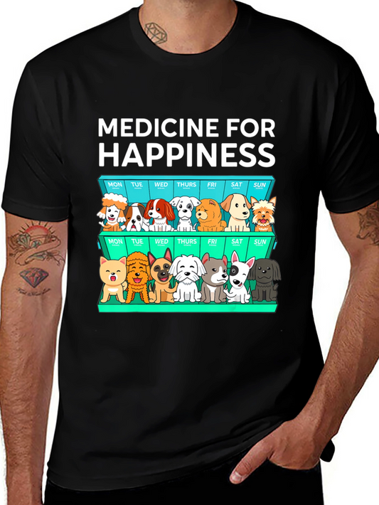 Medicine for Happiness Dog Lover T-Shirt