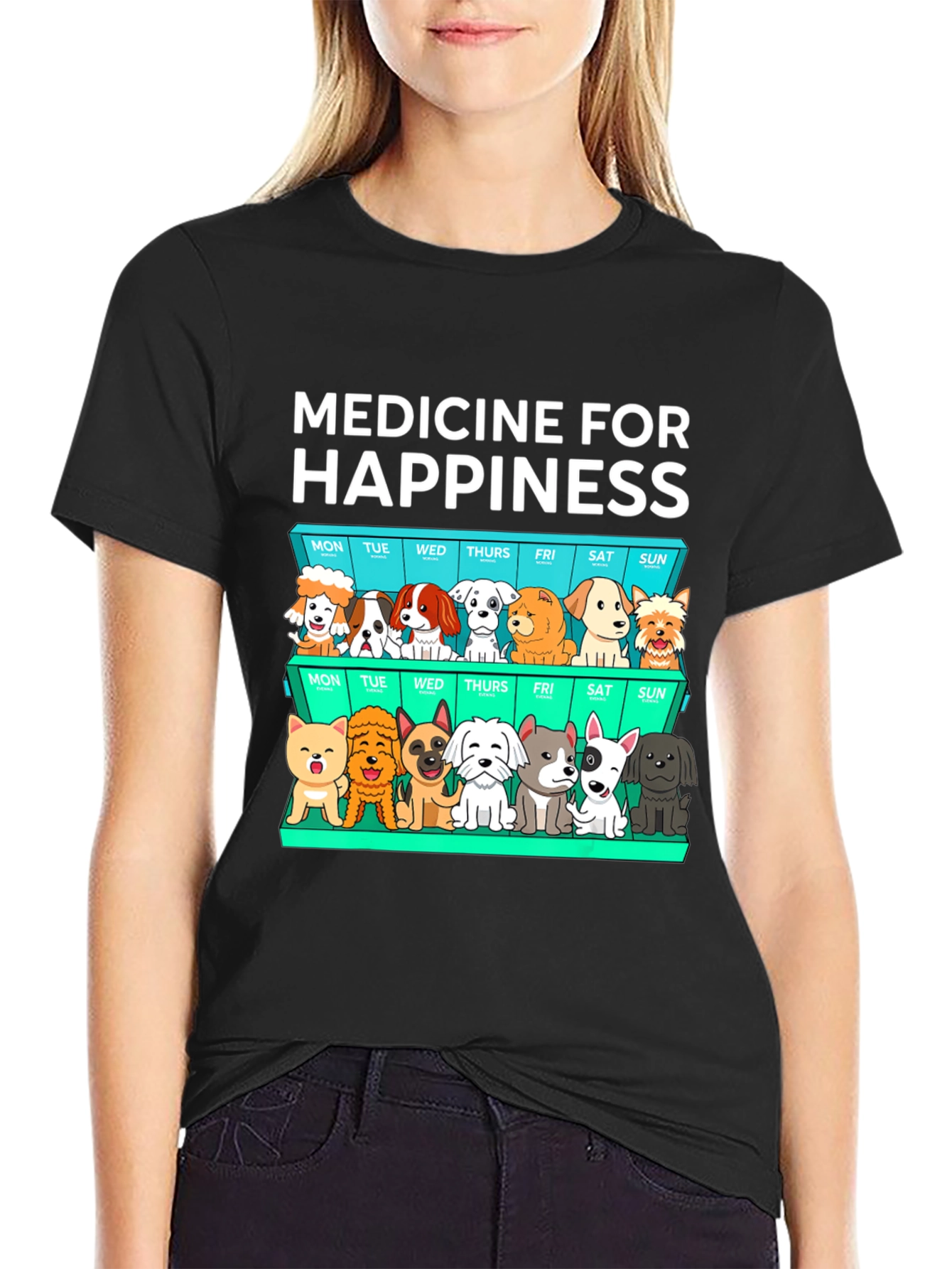 Medicine for Happiness Dog Lover T-Shirt