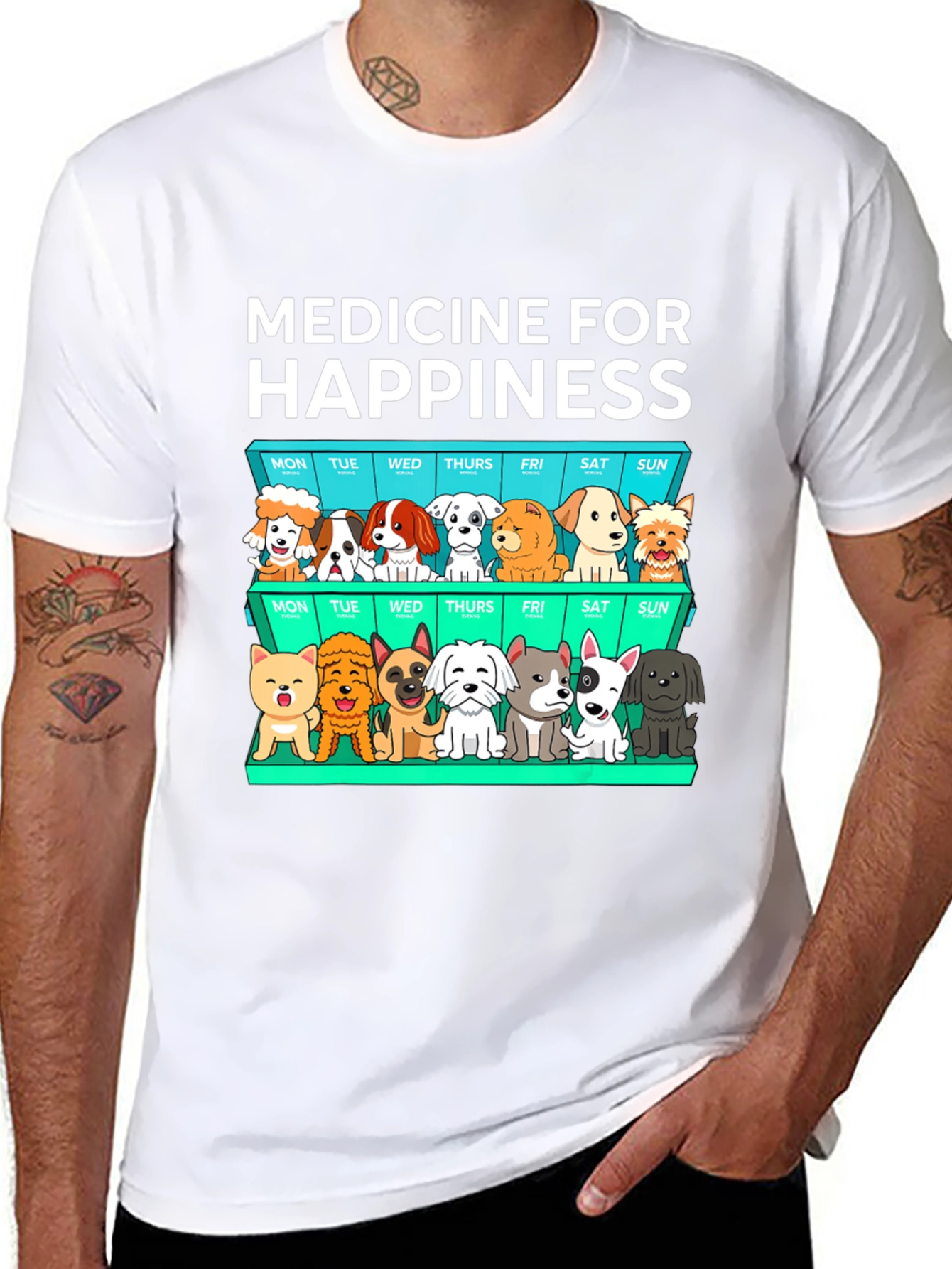 Medicine for Happiness Dog Lover T-Shirt