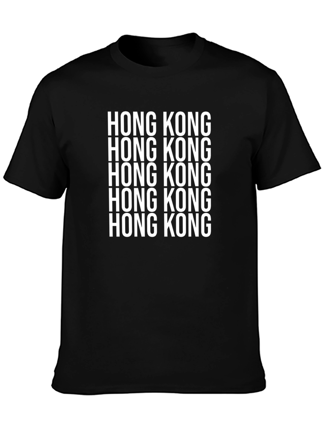 Hong Kong Text Graphic Black T-Shirt
