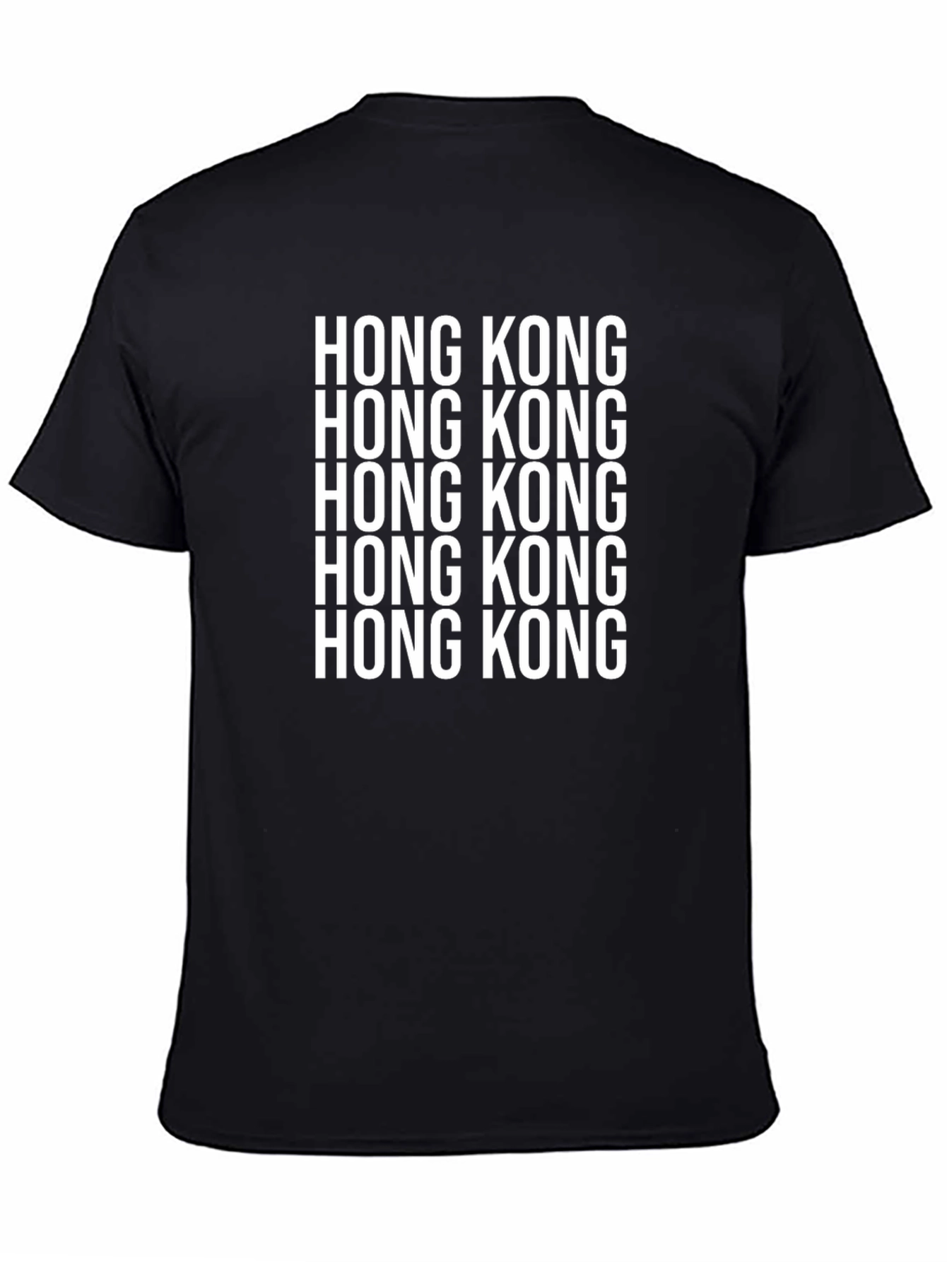 Hong Kong Text Graphic Black T-Shirt