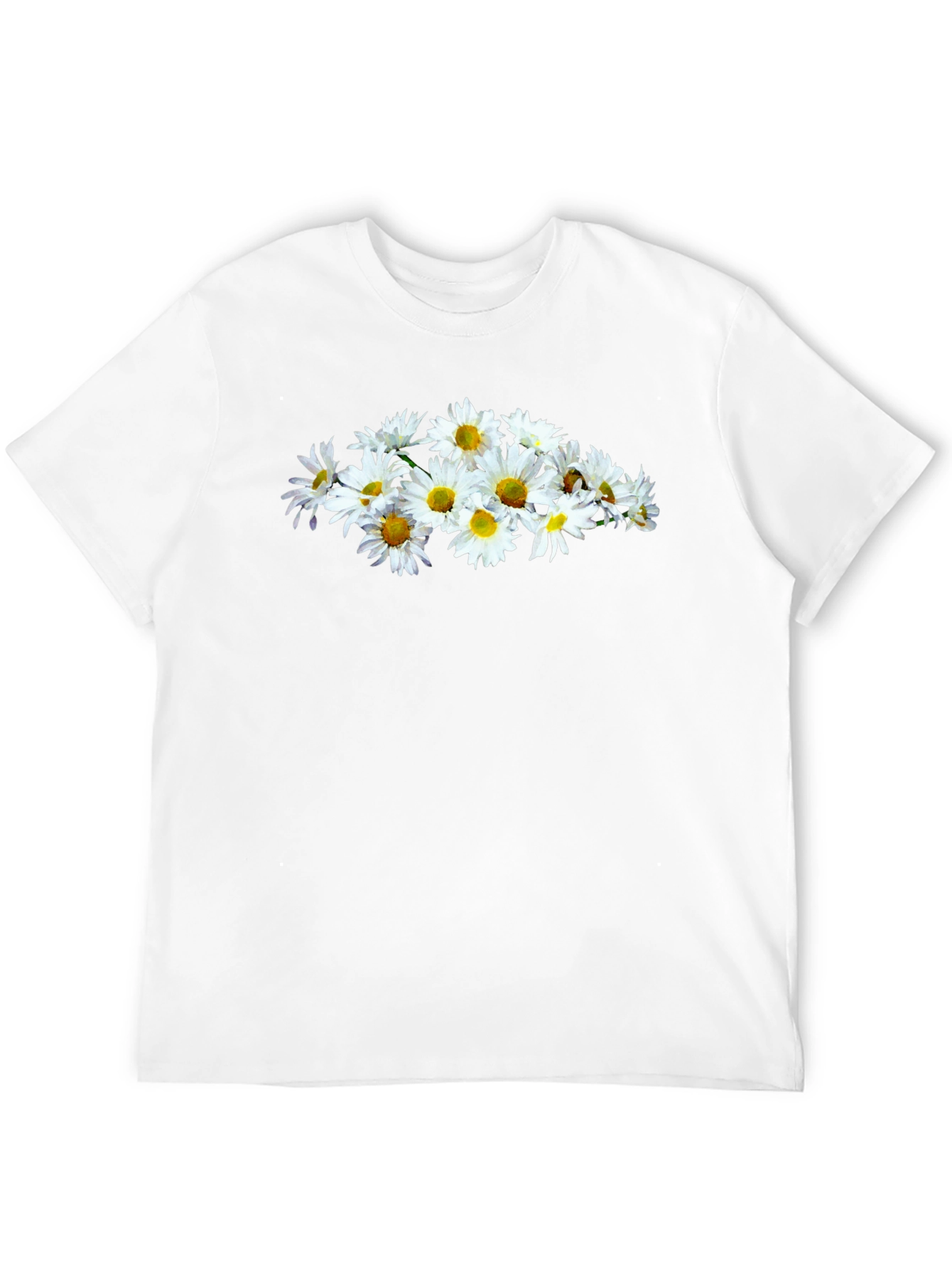 Daisy Flower Graphic Black T-Shirt