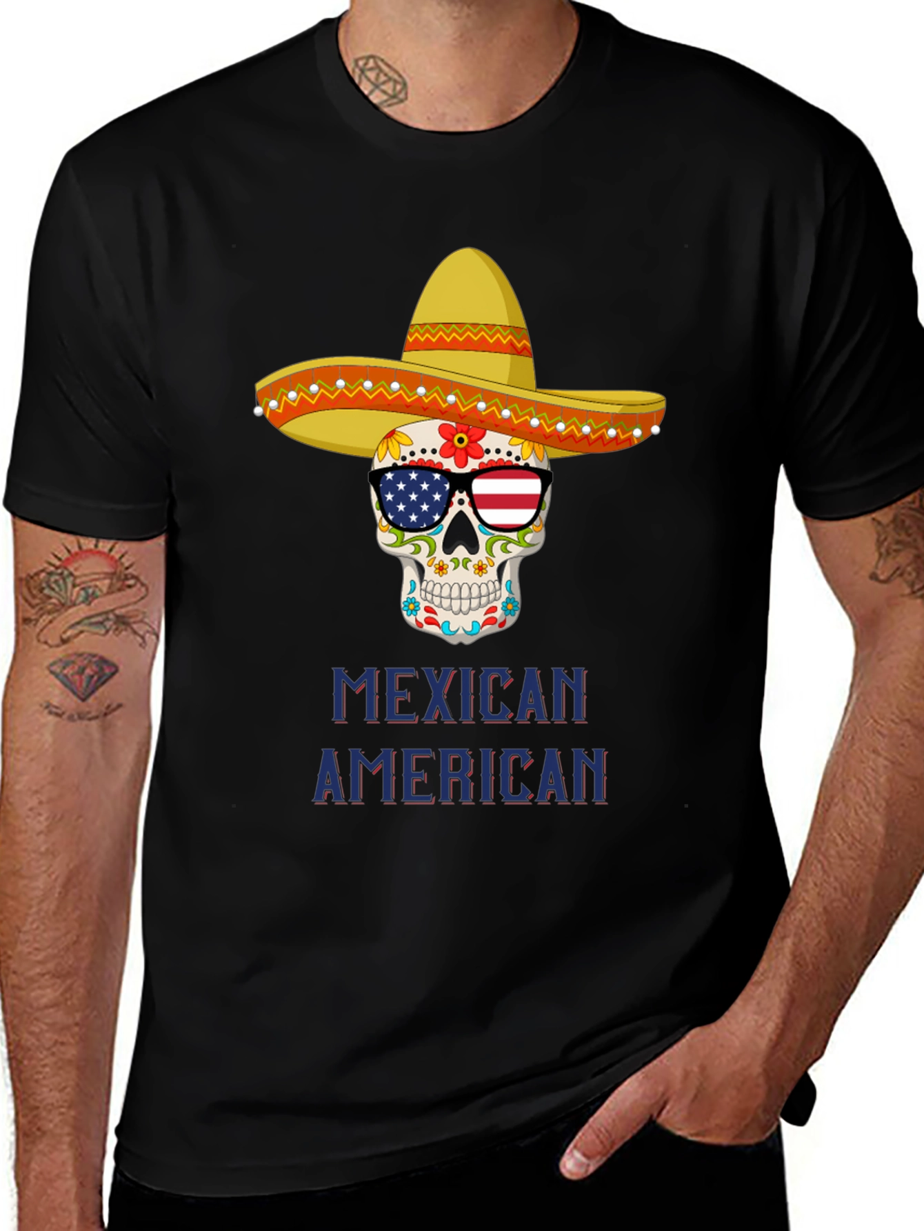 Mexican American Skull T-Shirt