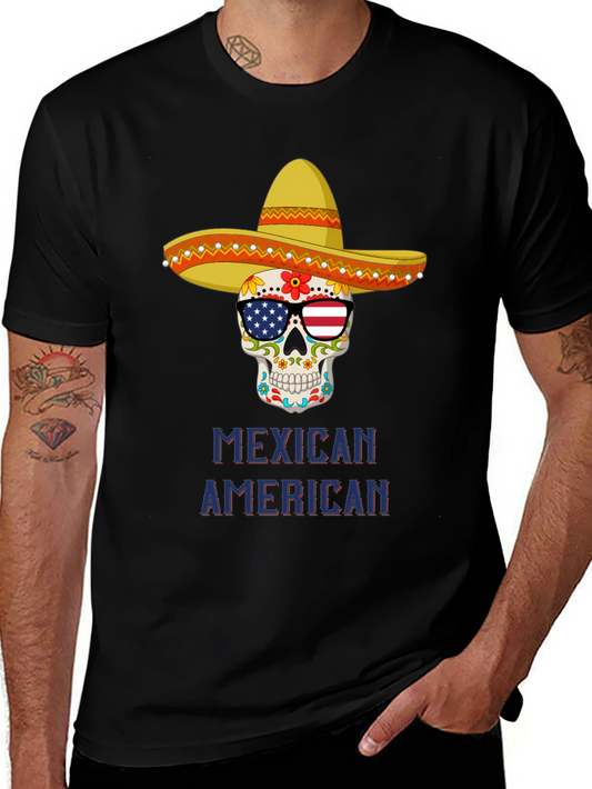 Mexican American Skull T-Shirt
