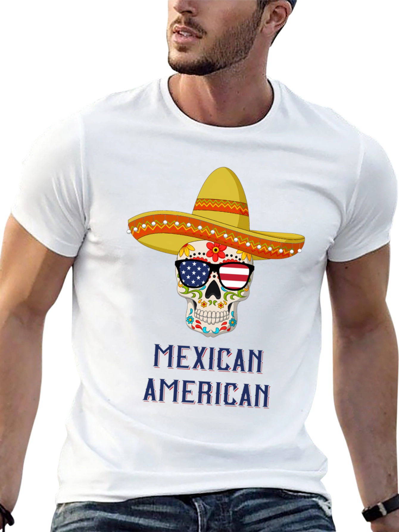 Mexican American Skull T-Shirt