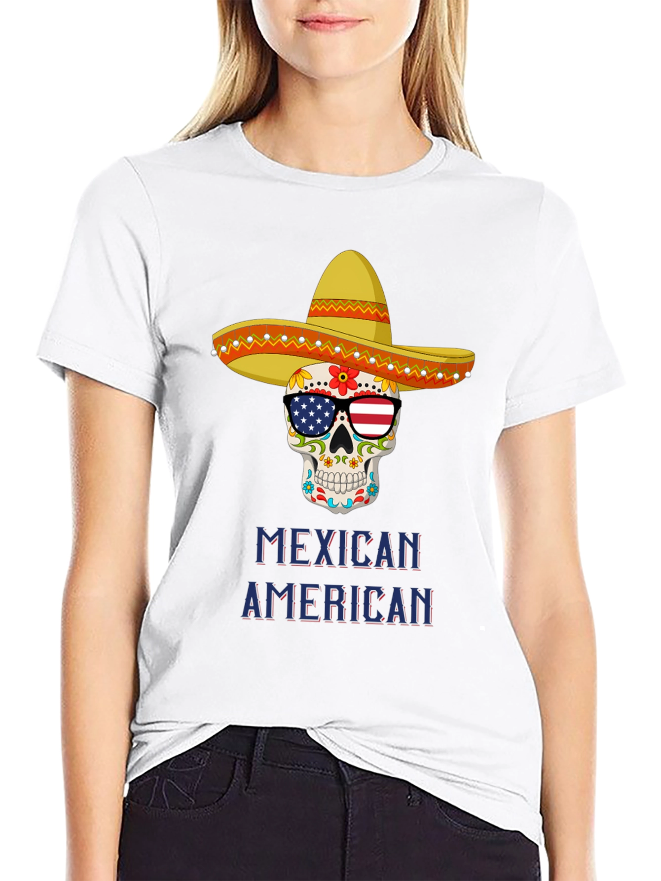 Mexican American Skull T-Shirt