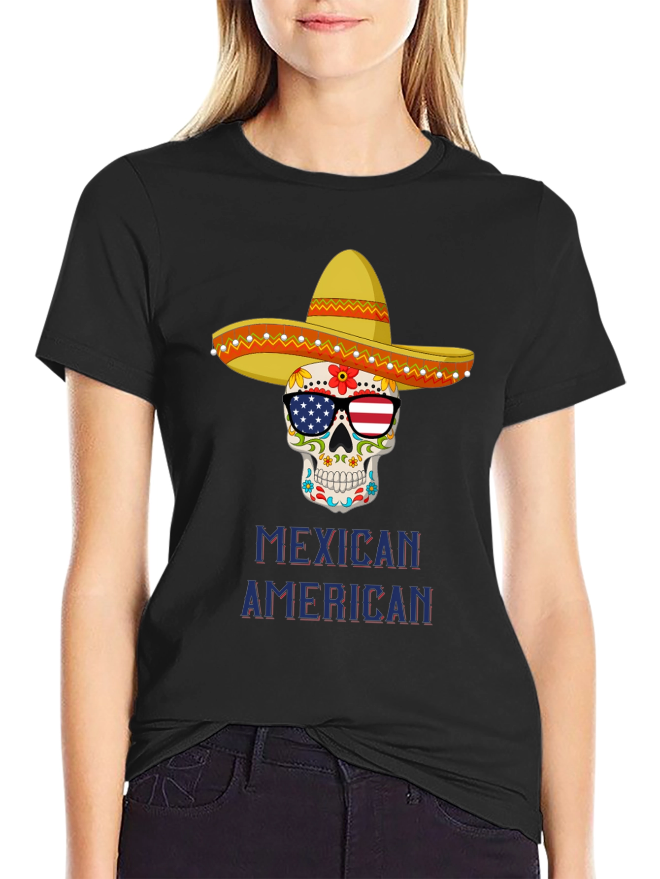 Mexican American Skull T-Shirt