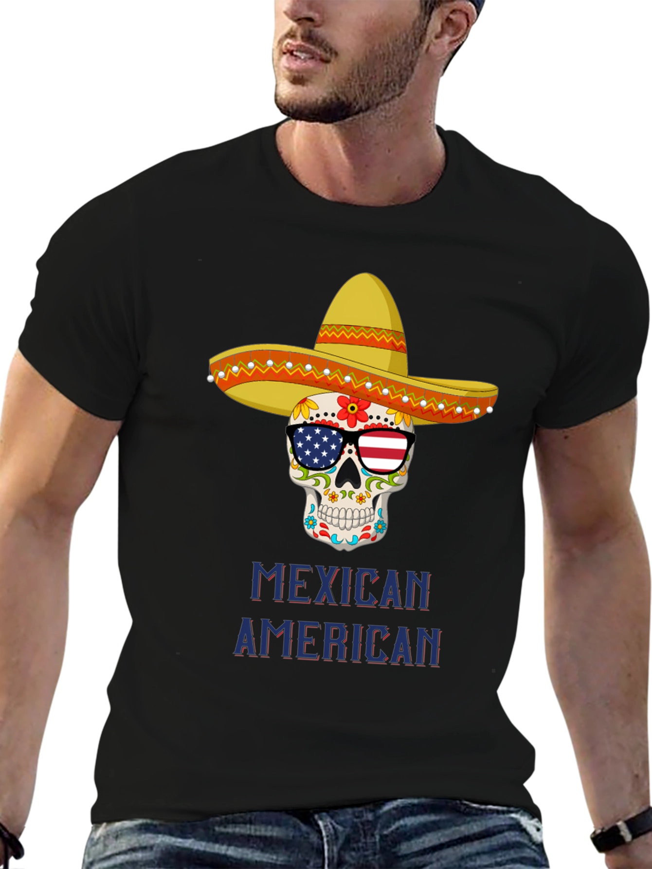 Mexican American Skull T-Shirt